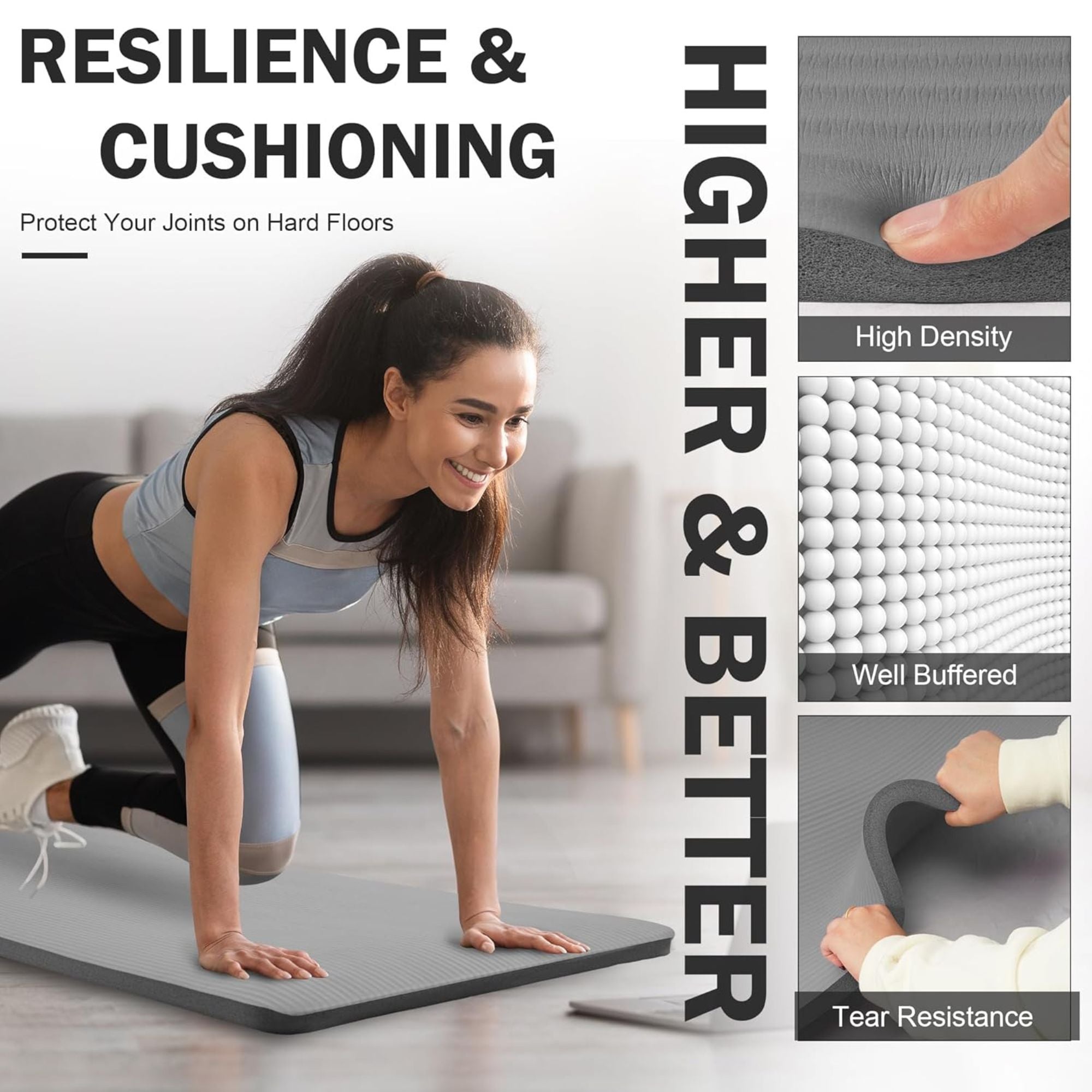 BalanceFrom Yoga Mat, 1in Extra Thick Exercise Pilates Workout Mat (Open Box) - VMInnovations