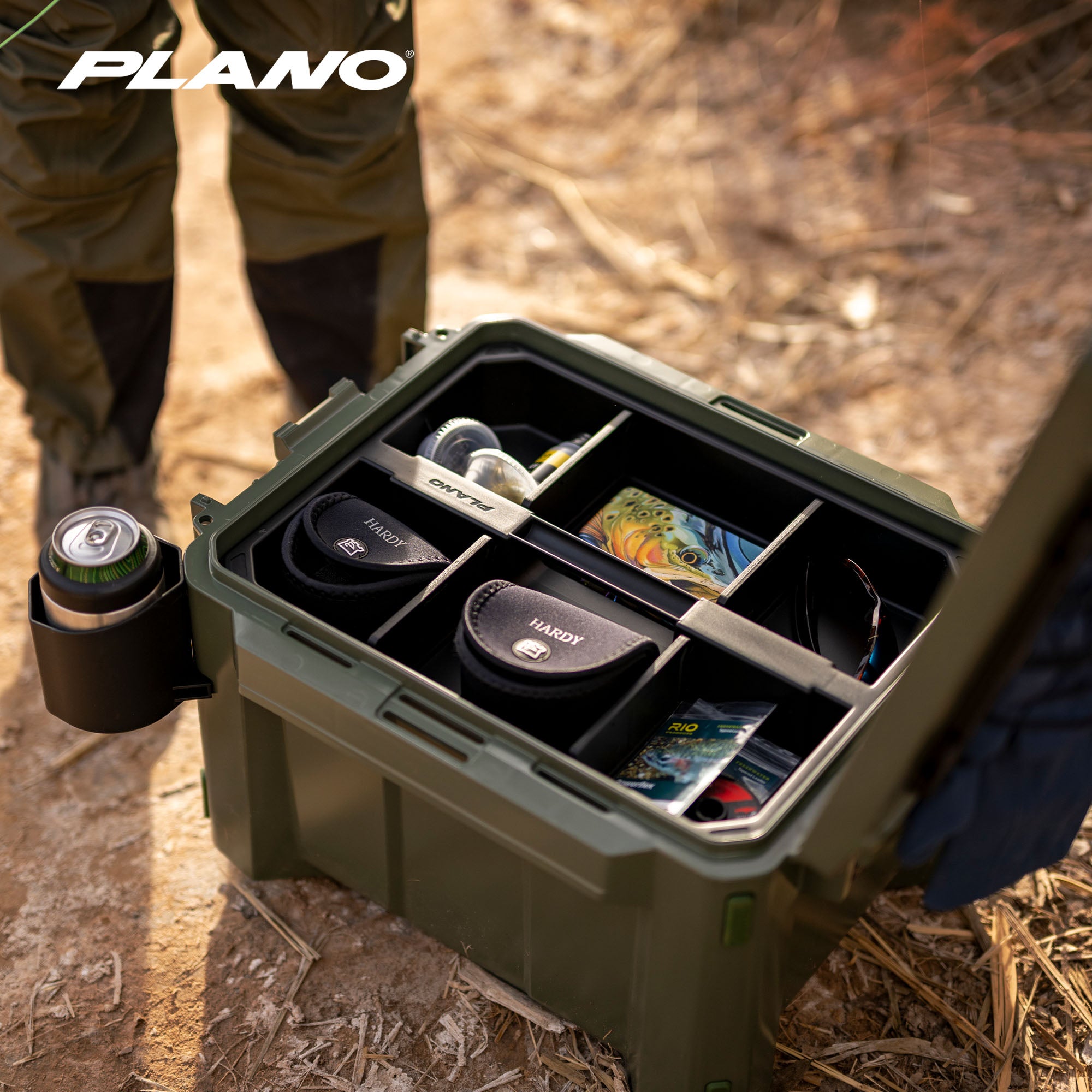 Plano GoNow Field Box, Fishing Gear Storage Utility Container, Small, Olive Drab