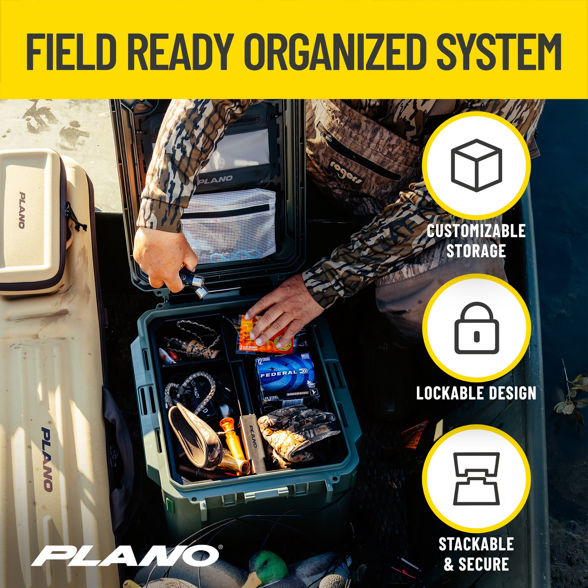 Plano GoNow Hunt Kit Waterproof Field Box w Cleaning Rest & MOLLE Board Open Box