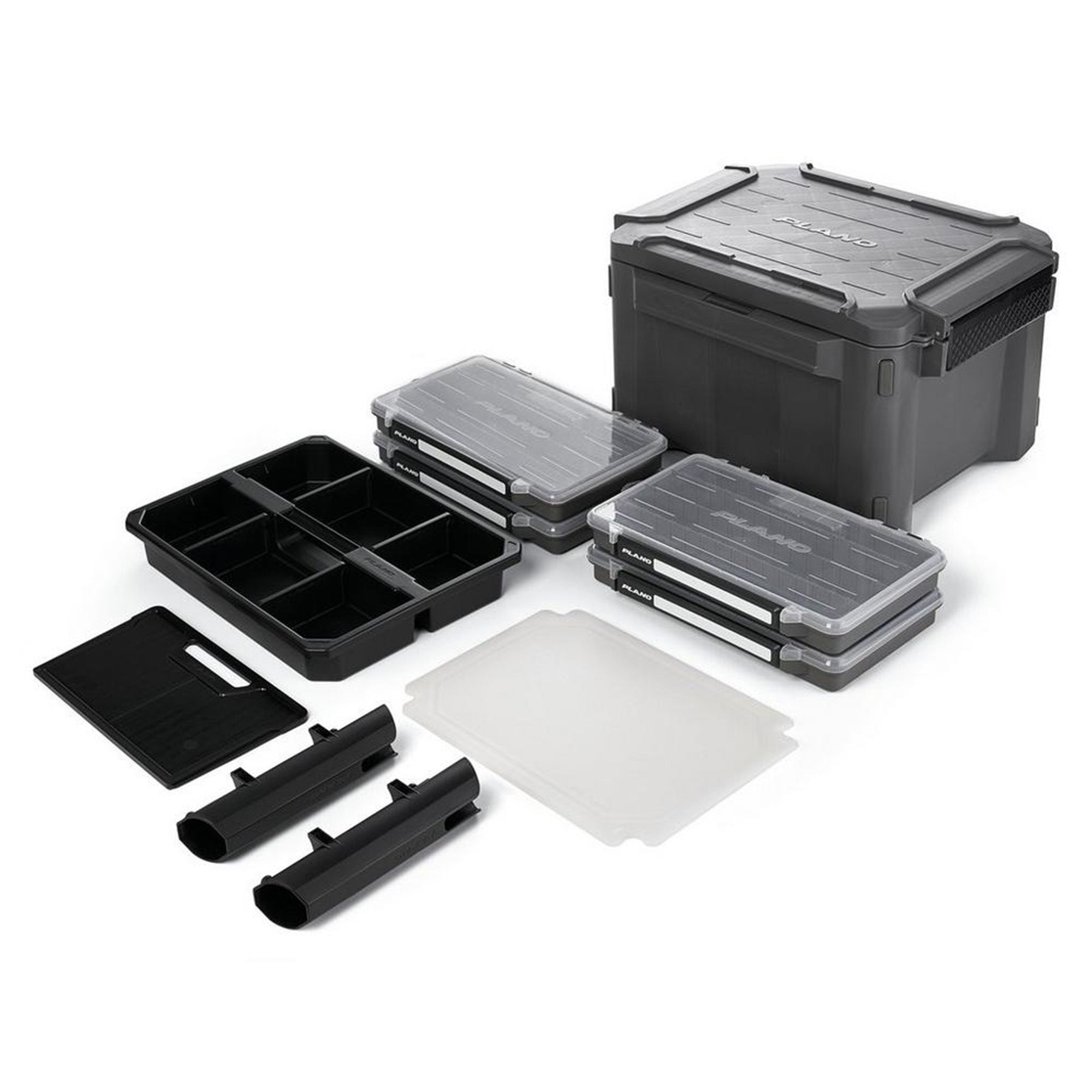 Plano GoNow Freshwater Fish Kit, Waterproof Field Box with Rod Holders, Charcoal - VMInnovations