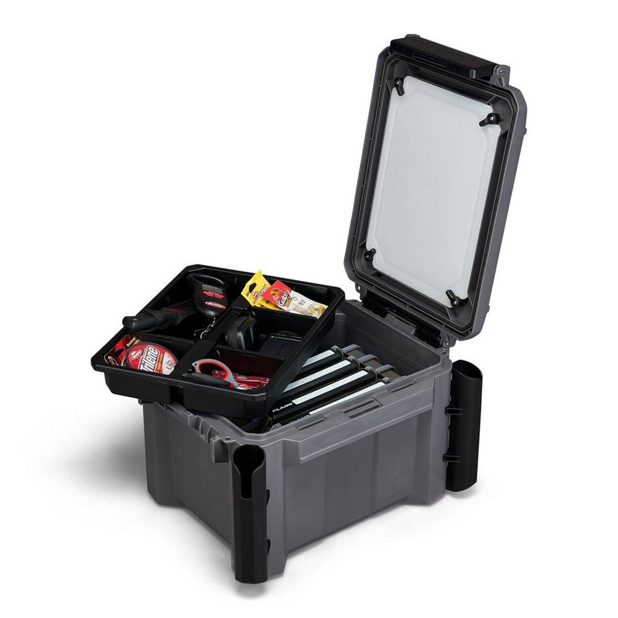 Plano GoNow Freshwater Fish Kit, Waterproof Field Box with Rod Holders, Charcoal - VMInnovations