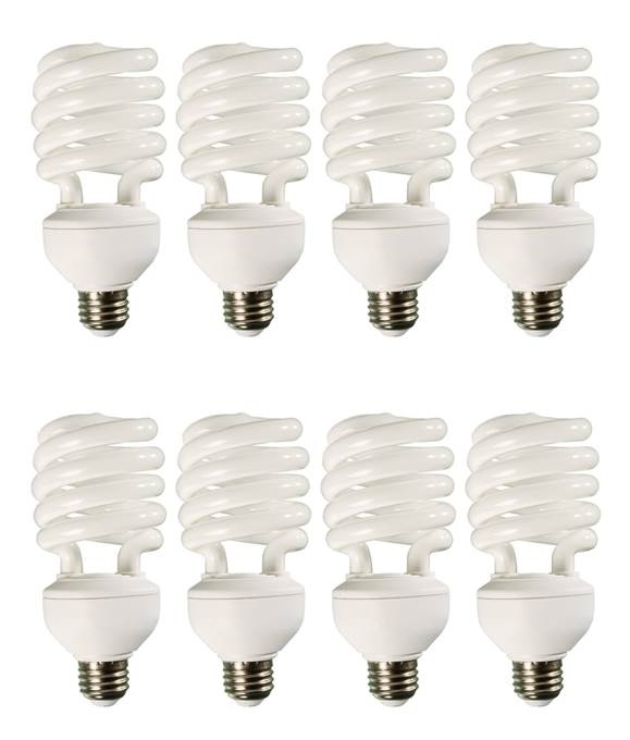 (8) HYDROFARM FLC32D 32W Dayspot CFL Spiral Compact Fluorescent Grow Light Bulbs