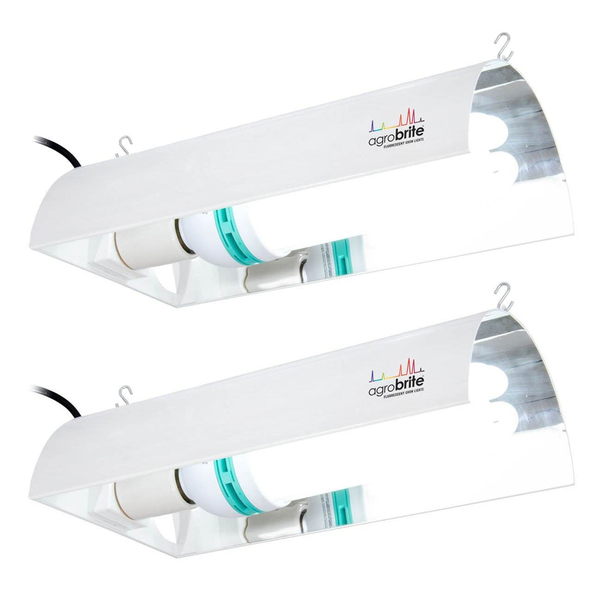 Hydrofarm Hydroponic Fluorescent 125 Watt Grow Light System with Cord (2 Pack)
