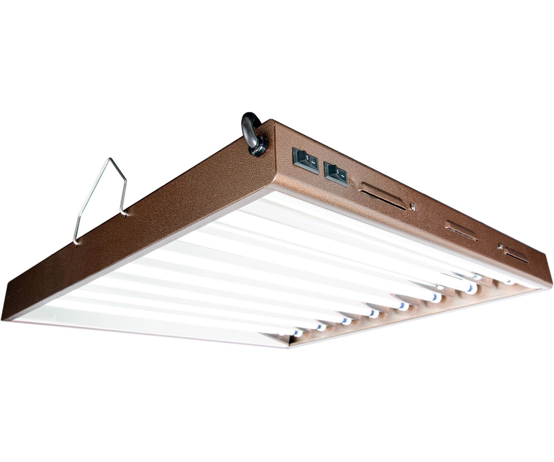 Agrobrite FLP28 Designer T5 192W 2' 8-Tube Grow Light Fixtures w/ Bulbs, 2 Pack