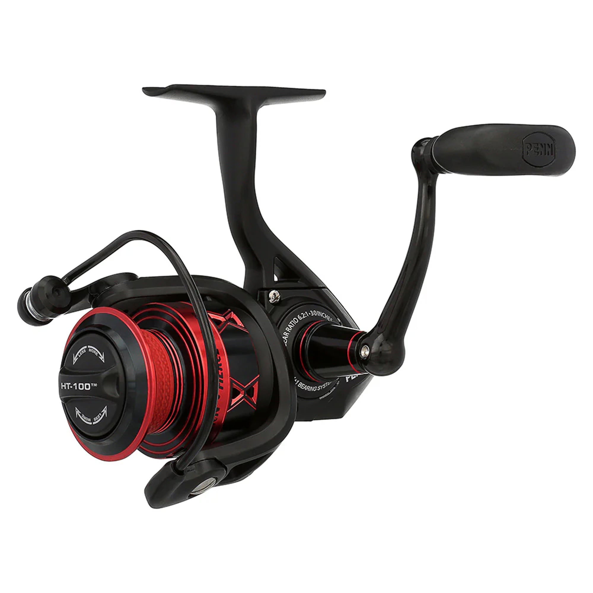 PENN Fierce IV Spinning Fishing Reel, 6.2:1 Gear Ratio, Size 4000, Black/Red