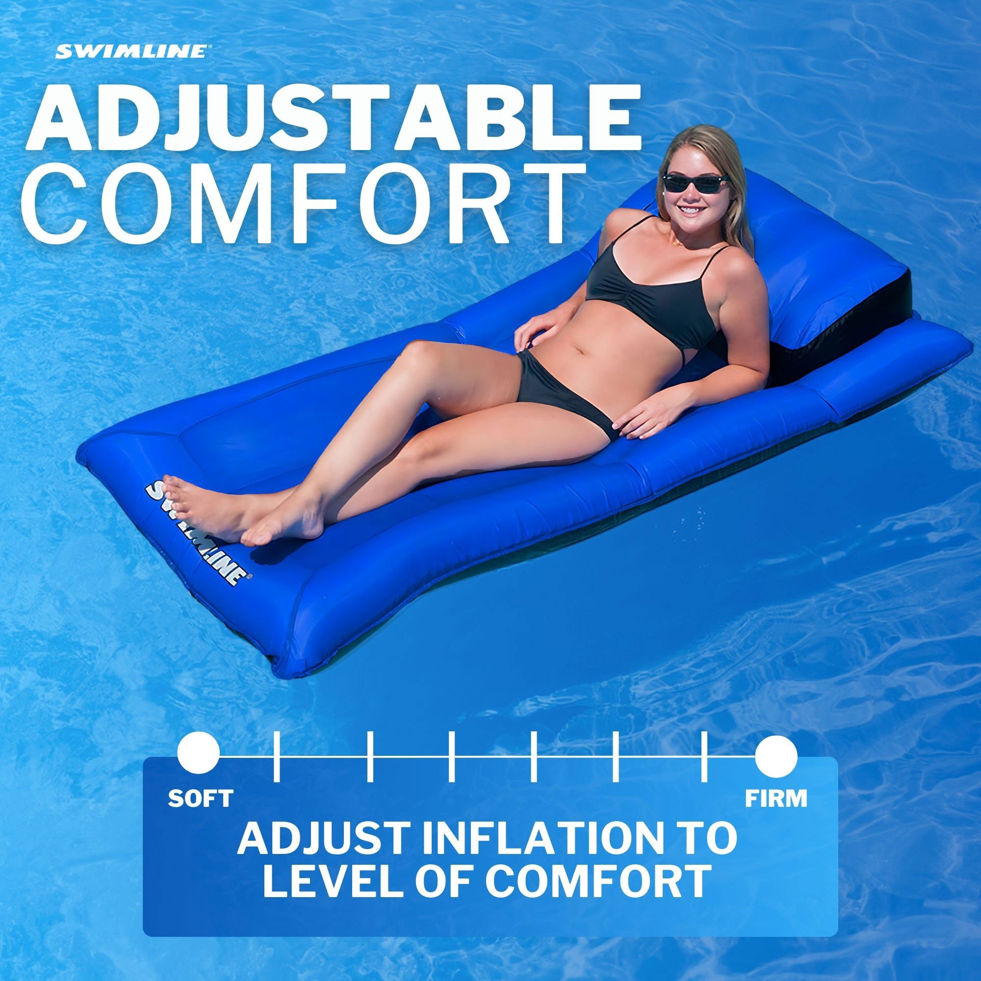 New Swimline Pool Inflatable Fabric Covered Air Mattress Oversized (For Parts)