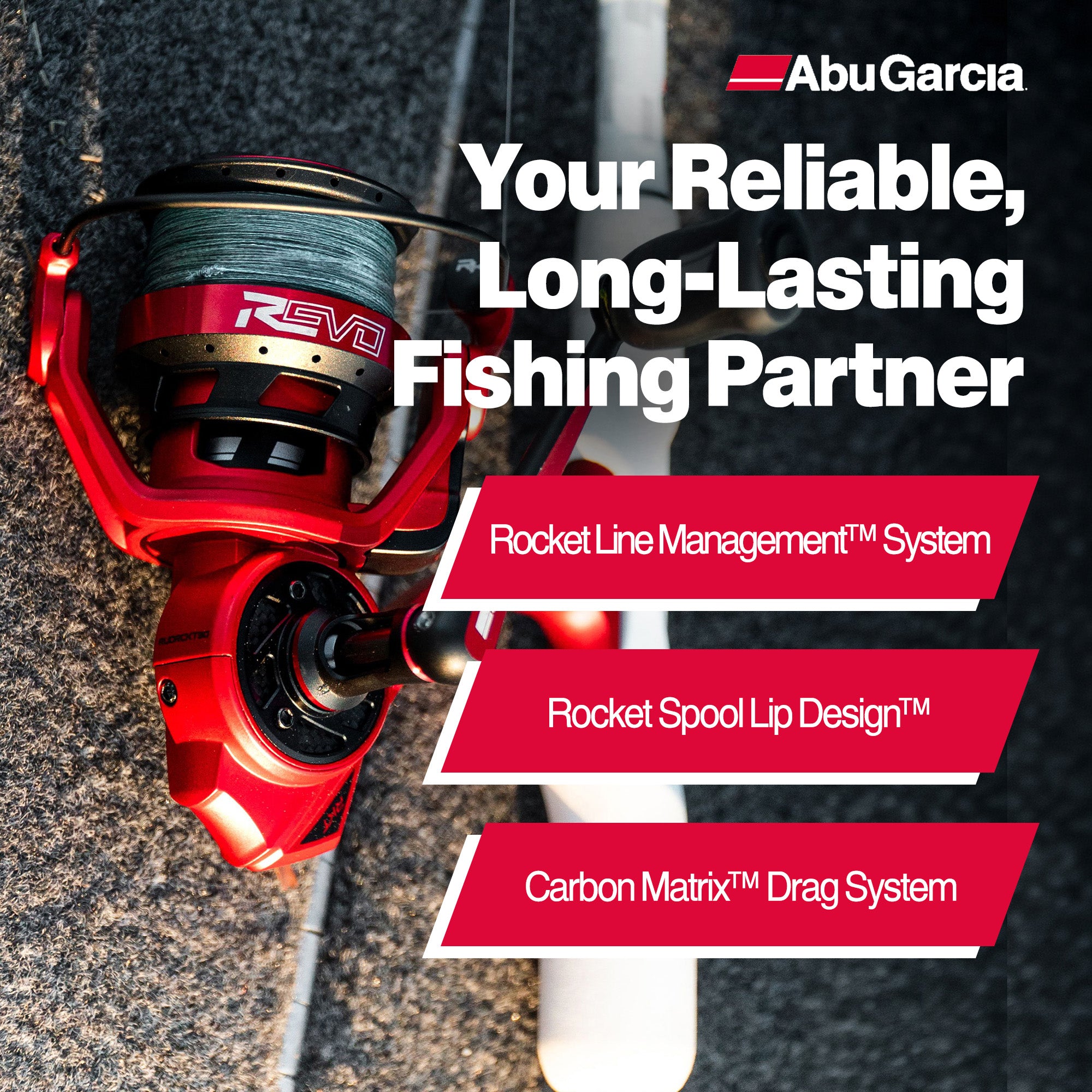 Abu Garcia Revo 3 Rocket Spinning Fishing Reel, Size 30, Right/Left Handle Position