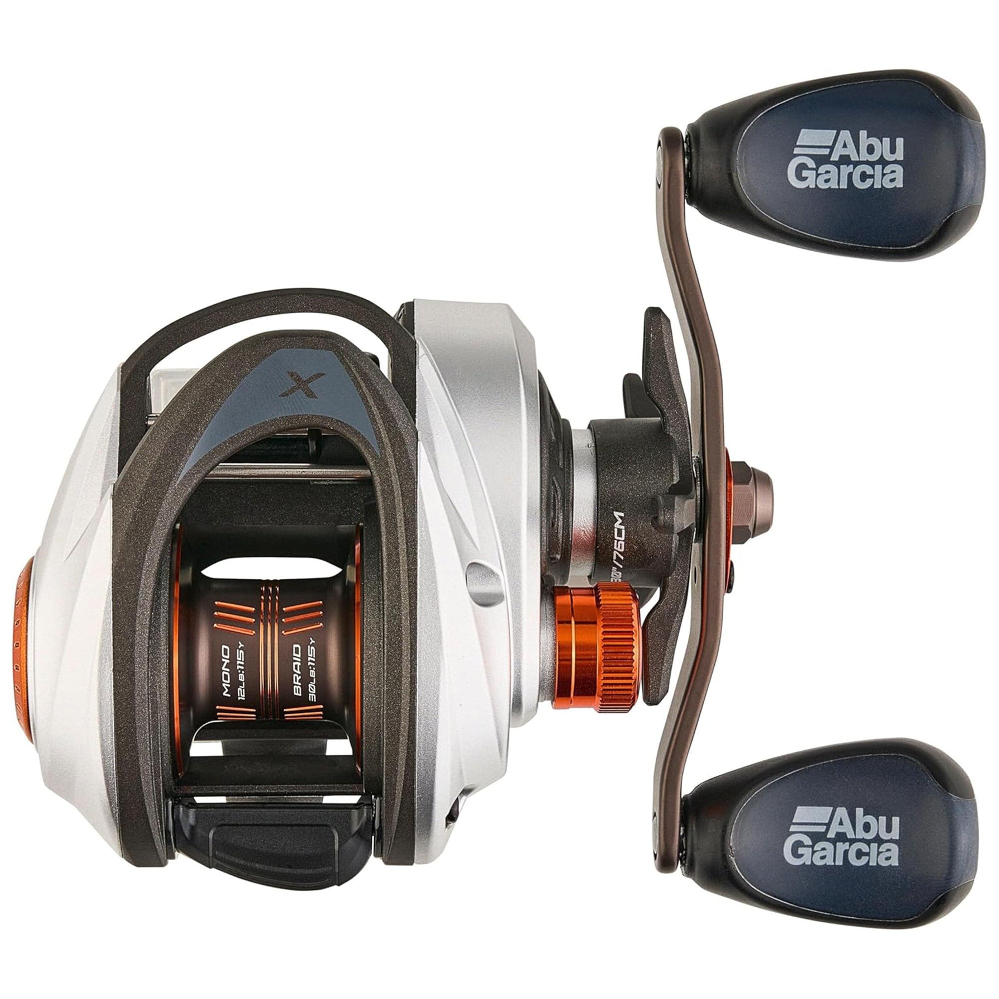 Abu Garcia Revo 5 X High Speed Baitcast Fishing Reel with C6 Carbon Frame, White