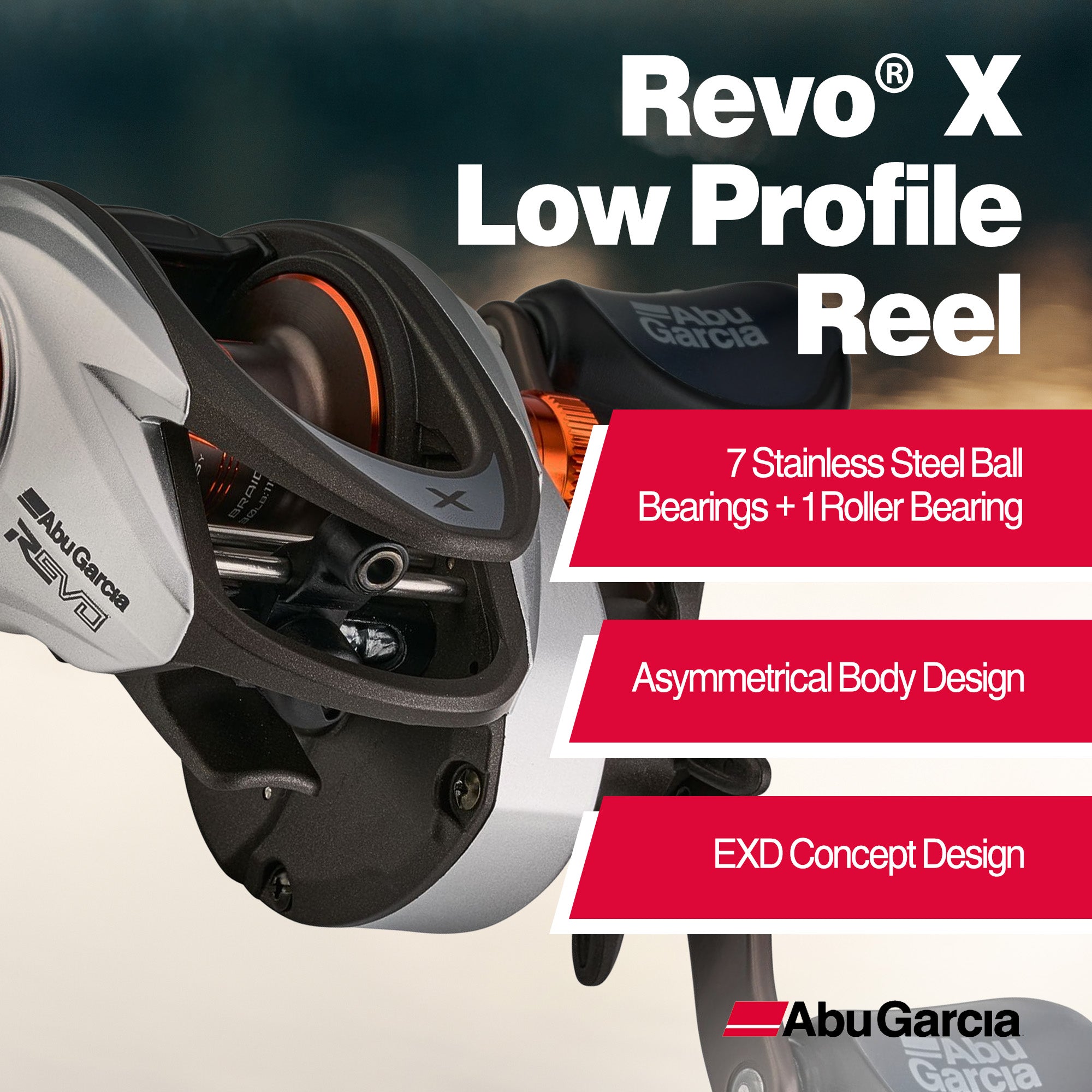 Abu Garcia Revo 5 X 30" Line Low Profile Baitcast Fishing Reel, Left Handle - VMInnovations
