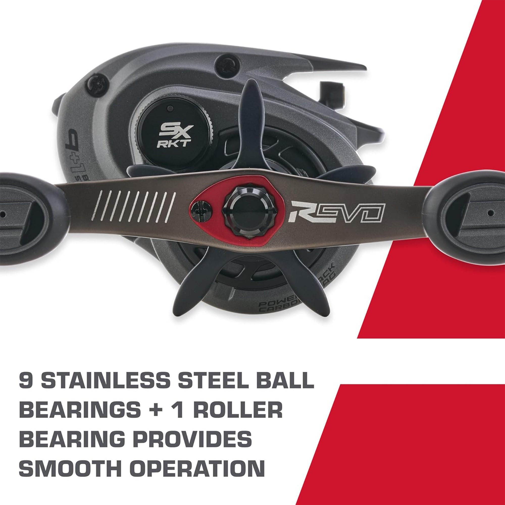 Abu Garcia Revo SX Rocket Low Profile Baitcast Left-Handed Fishing Reel, Grey