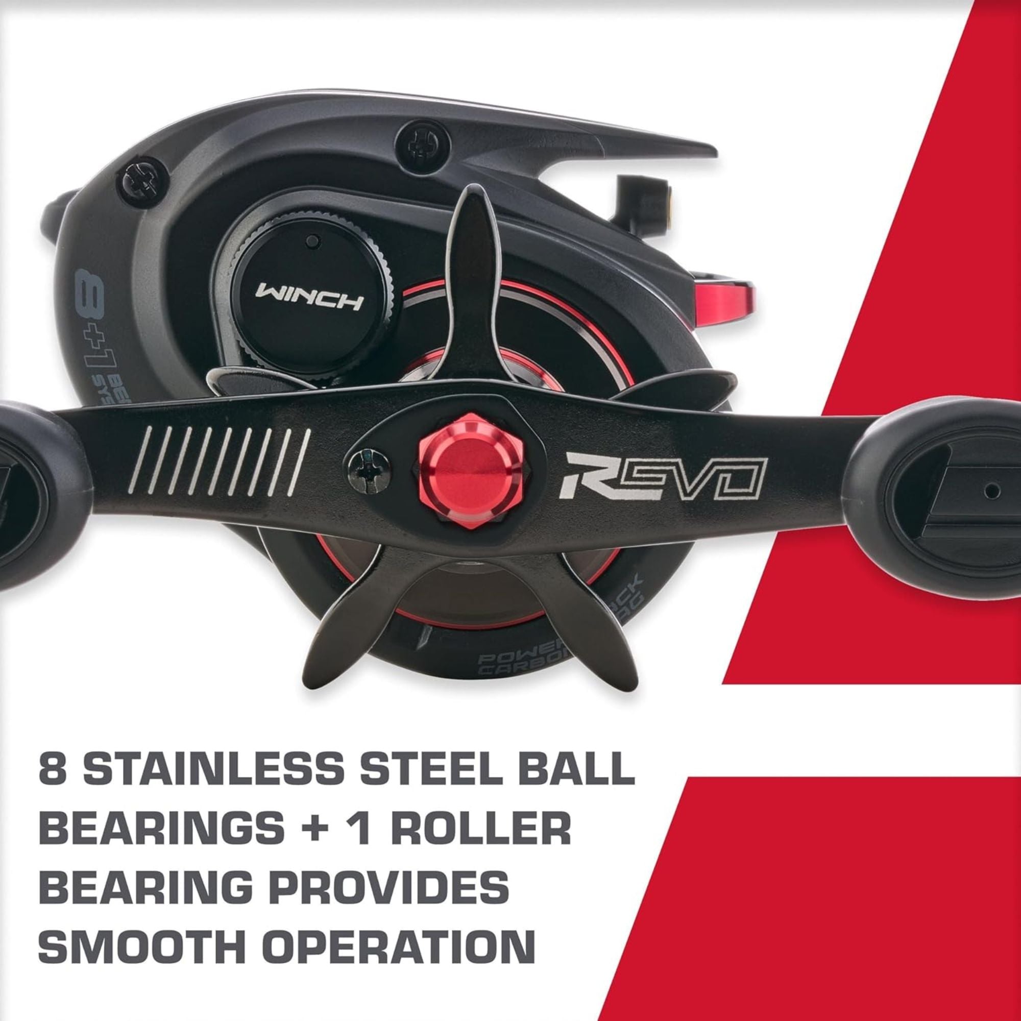 Abu Garcia Revo 5 Winch Low Profile Baitcast Reel, 23" Retrieve, Right Handle