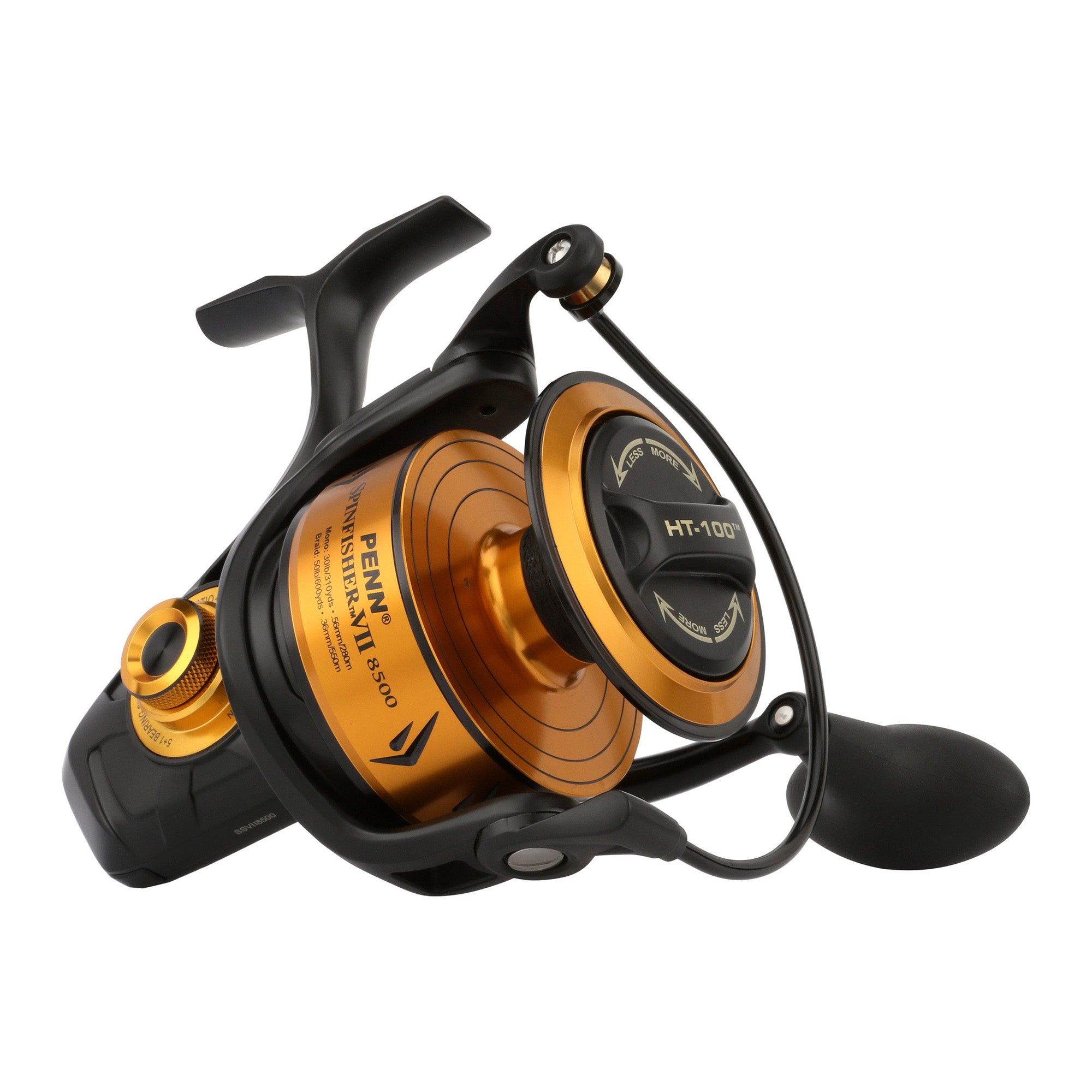 Penn Spinfisher VI Spinning Fishing Reel with 6 Bearings, Size 8500, Black/Gold - VMInnovations