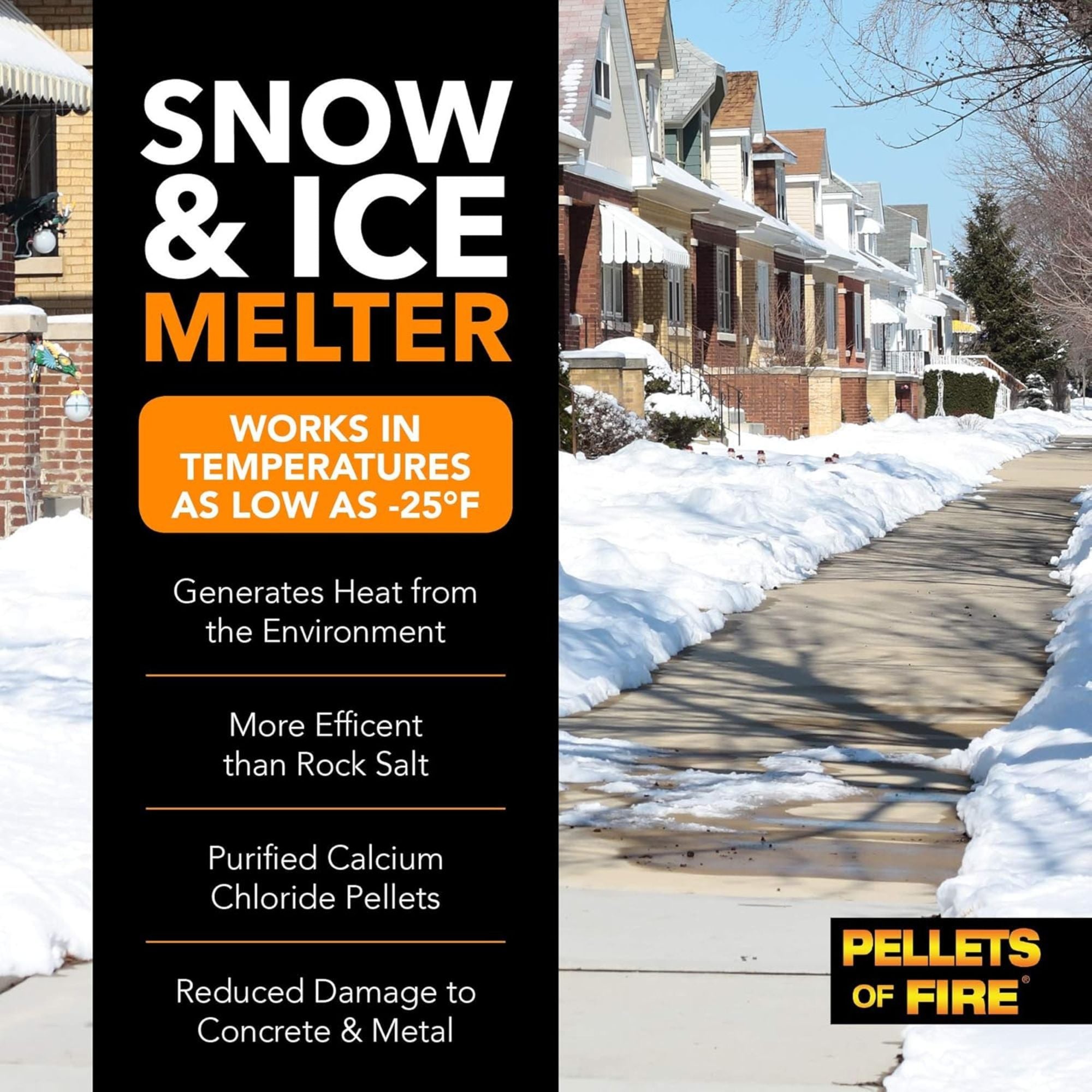 Snow Joe Pellets of Fire Ice Melter for Driveways & Sidewalks, 50 lbs, CPP50 - VMInnovations