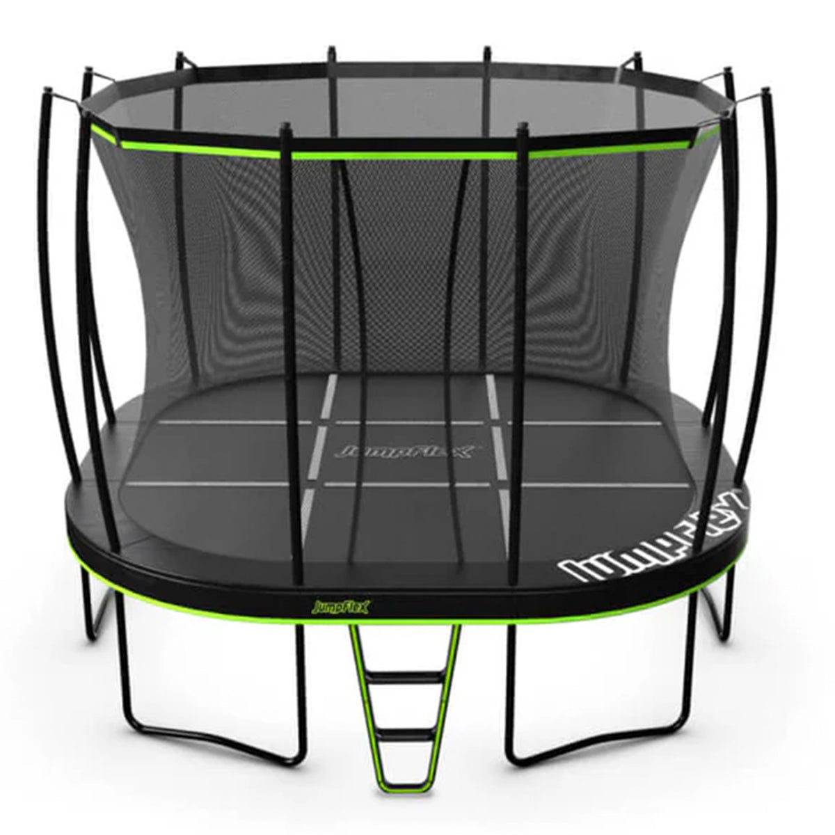 Jumpflex MEGA 14' Trampoline, Outdoor Playset with PROJAM Basketball Hoop, Black