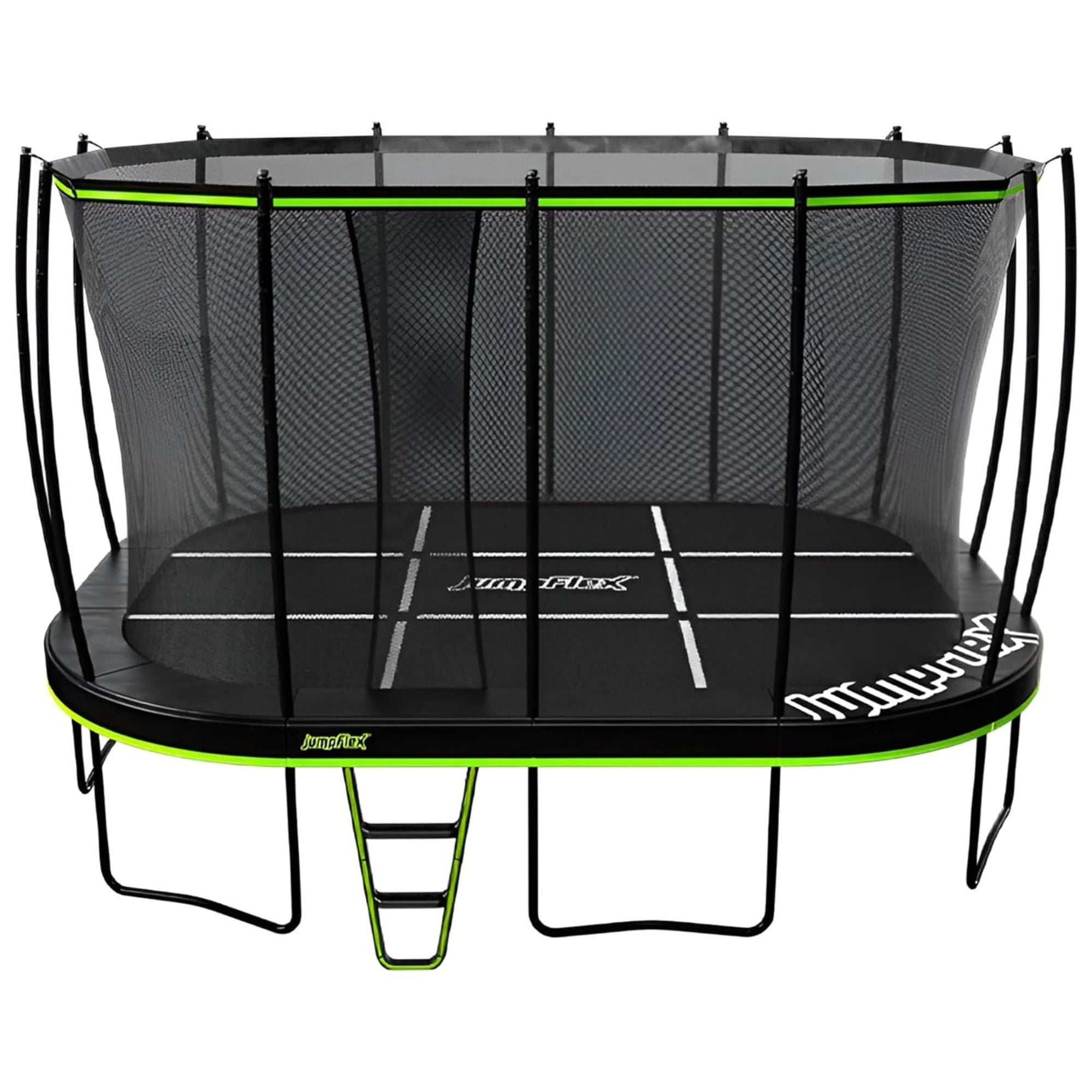 Jumpflex MEGA 17' Trampoline, Outdoor Playset with PROJAM Basketball Hoop, Black