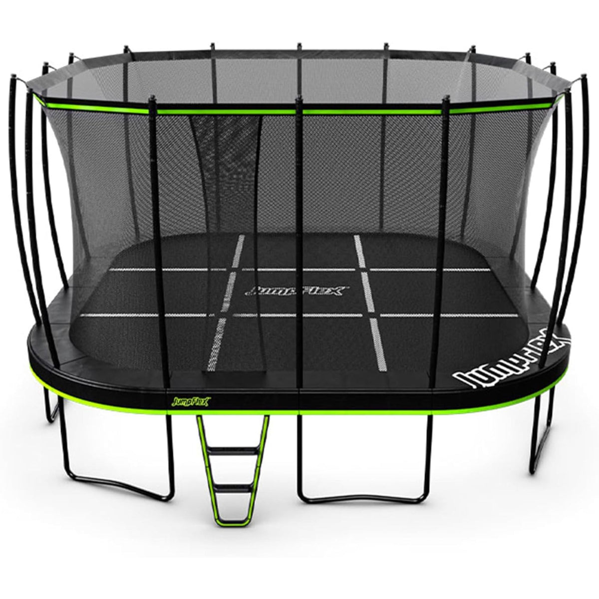 Jumpflex MEGA 19' Trampoline, Outdoor Playset with PROJAM Basketball Hoop, Black