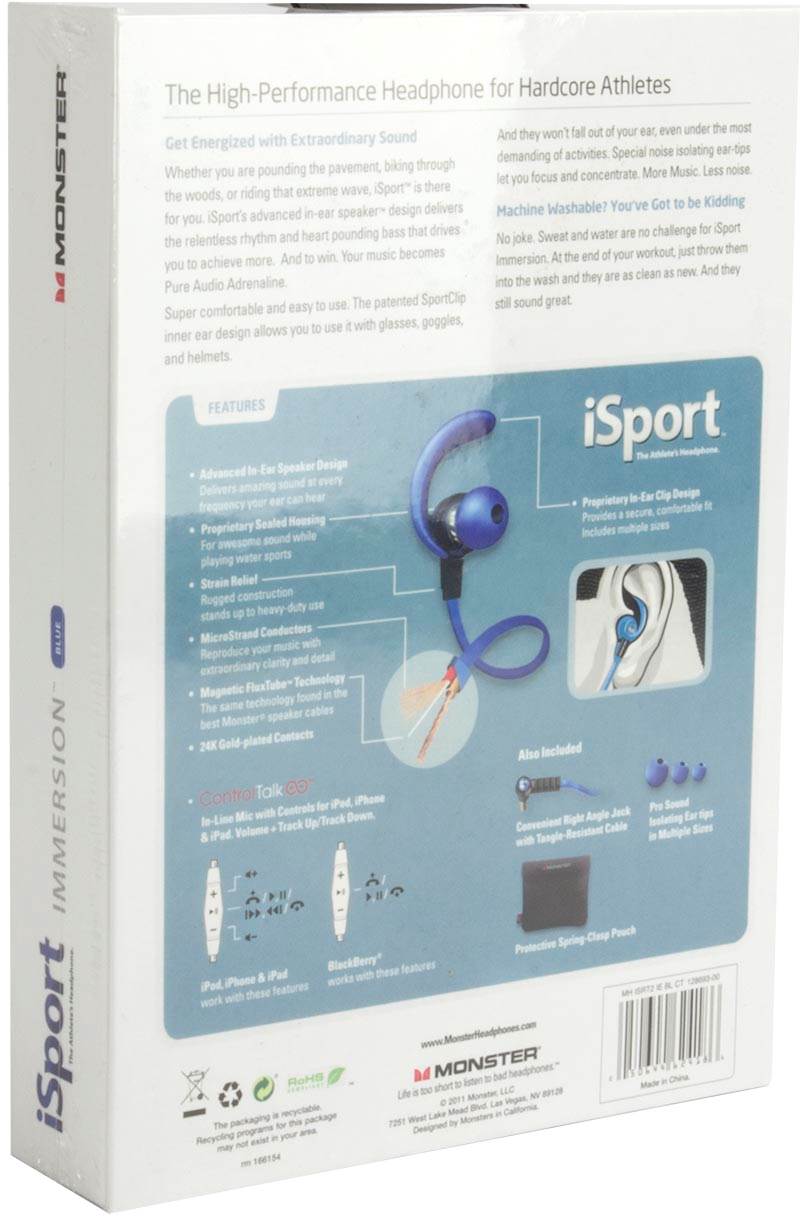 Monster iSport Immersion In-Ear Headphones Earbuds - Defective Volume Control