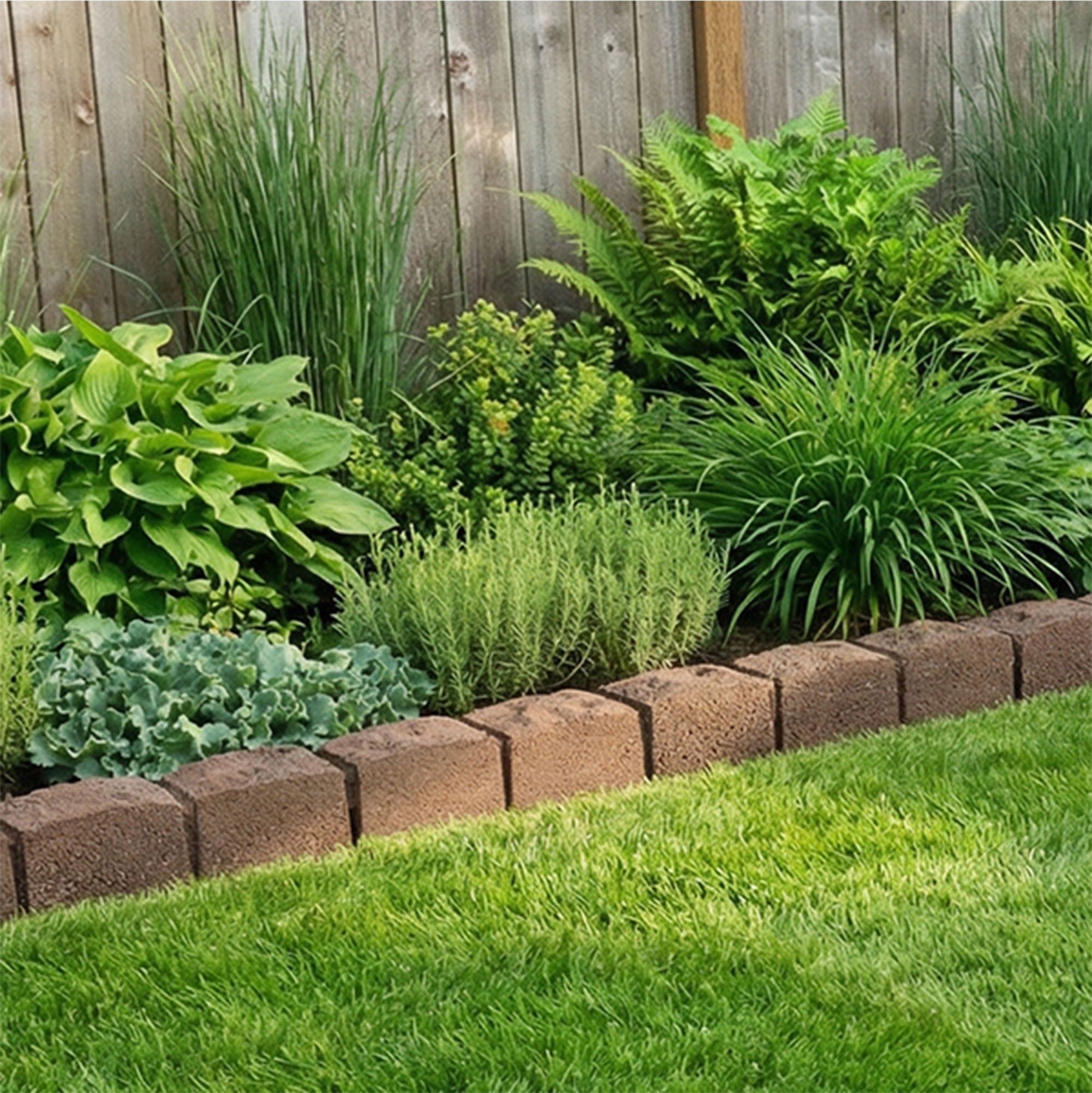 Tierra Verde 48"L Roman Stone Recycled Rubber Garden Border Kit, (Open Box)