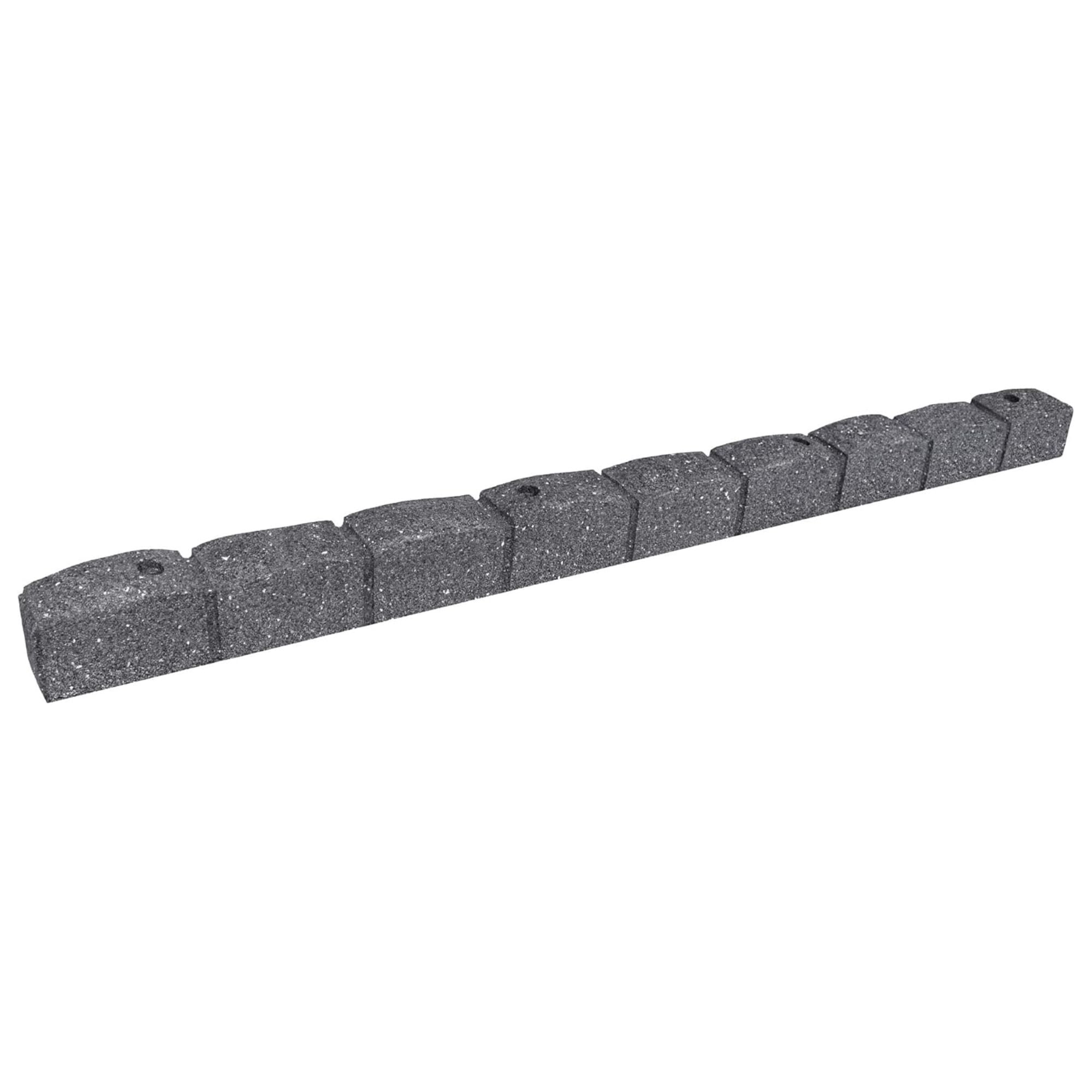 Tierra Verde 48"L Roman Stone Recycled Rubber Garden Border Kit, Grey, 2-Pack - VMInnovations