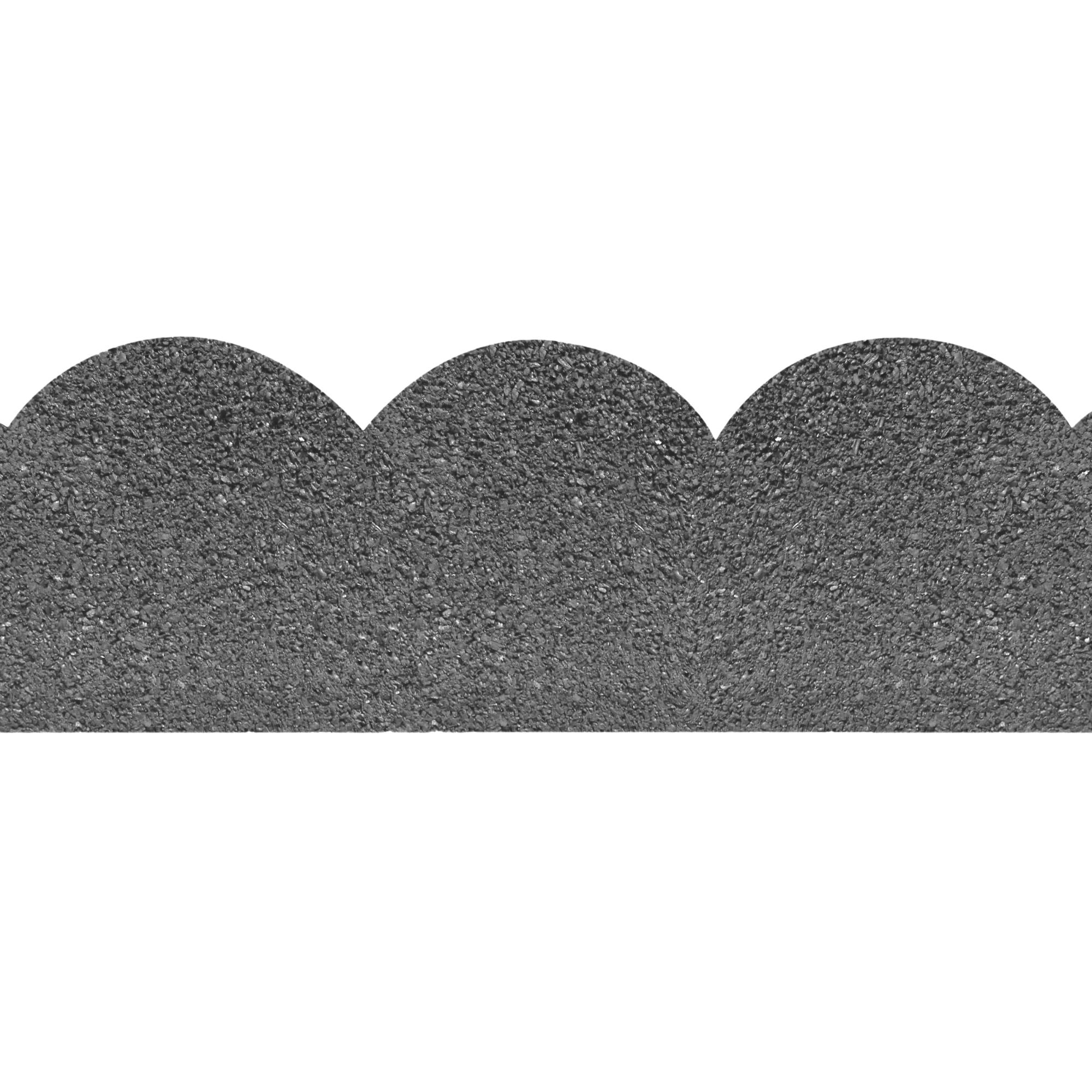 Tierra Verde 47"L Scallop Recycled Rubber Garden Border & Edging, Grey, 2-Pack