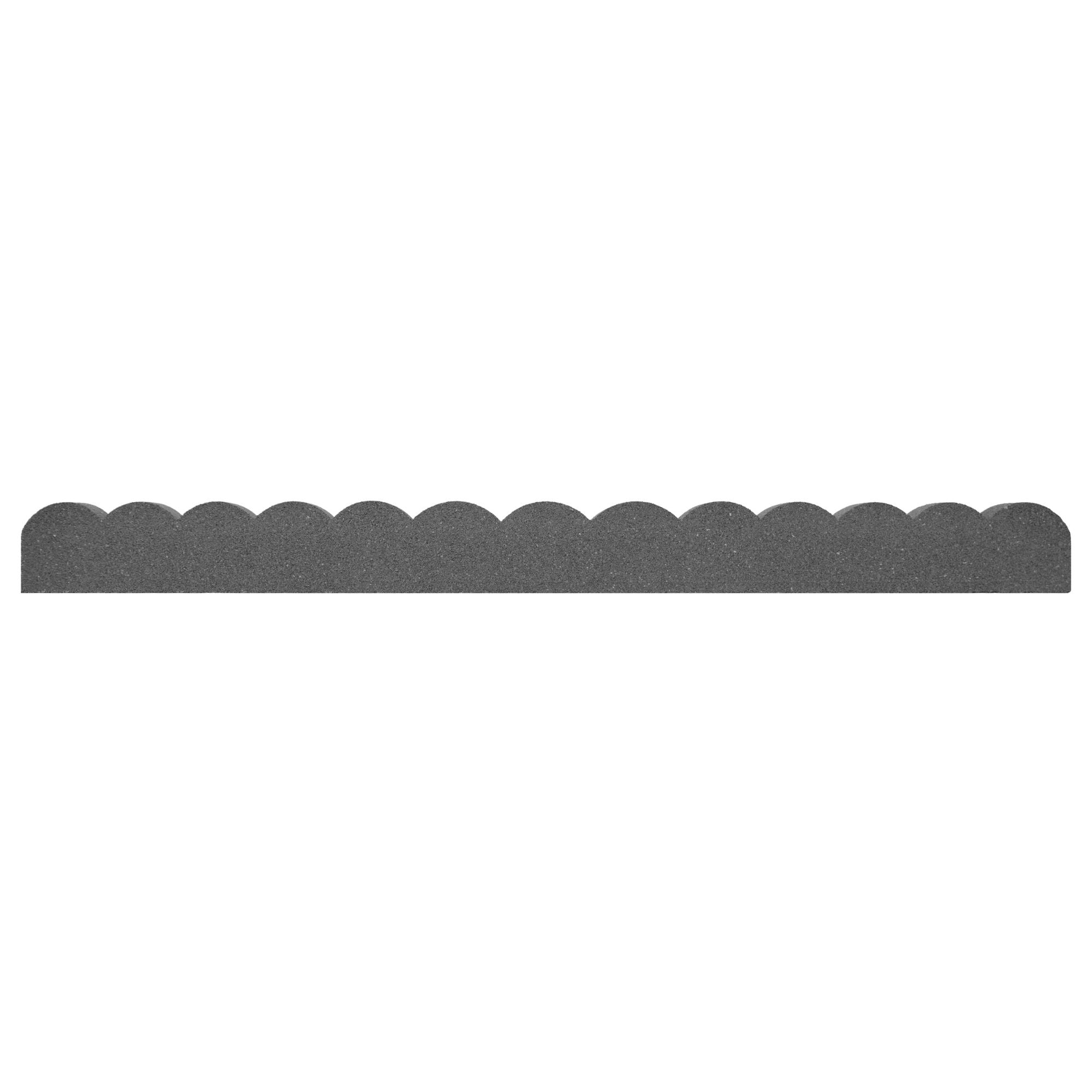Tierra Verde 47"L Scallop Recycled Rubber Garden Border & Edging, Grey, 2-Pack