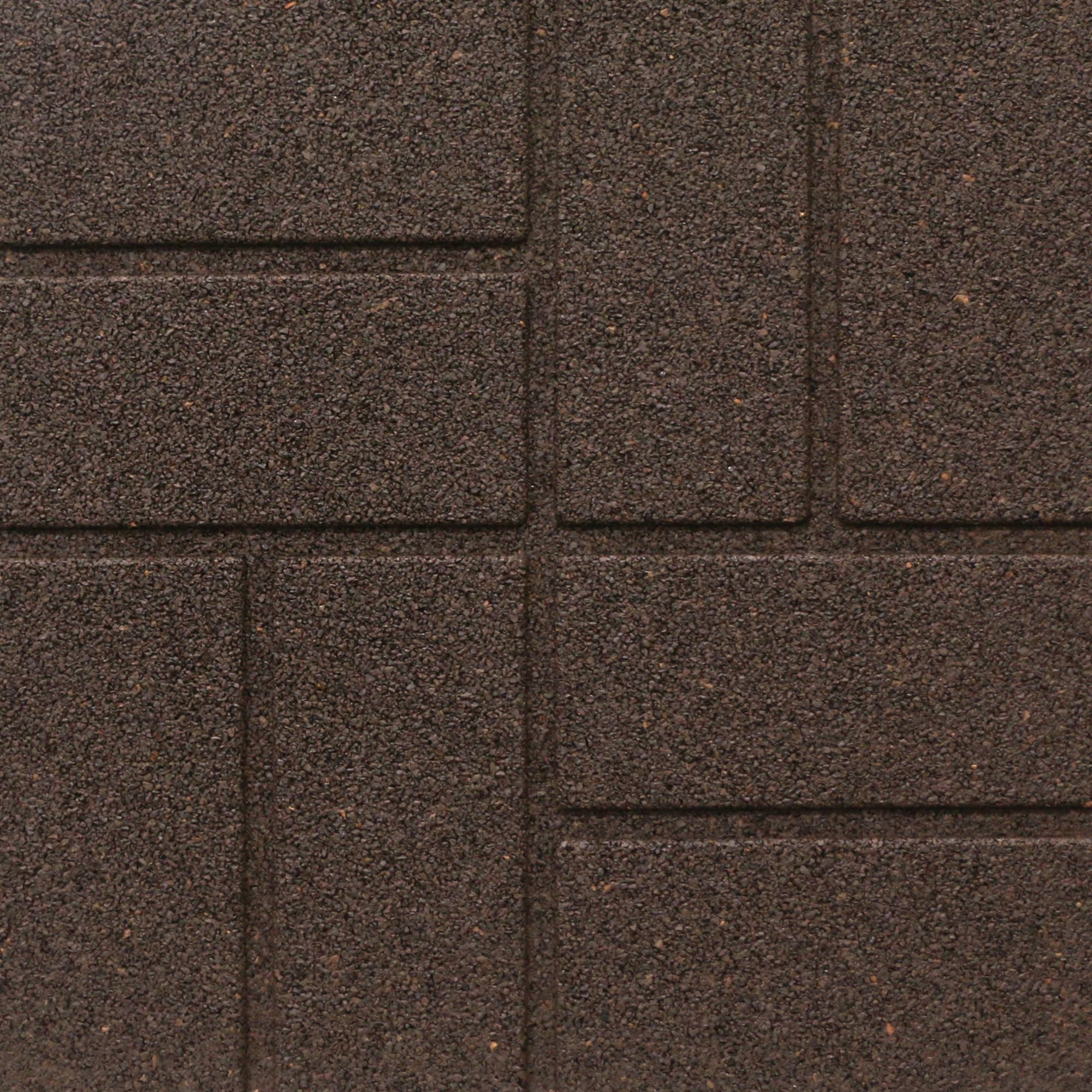 Tierra Verde 16" x 16" Brick Rubber Paver, Outdoor Floor Tiles, Brown, 4 Pack - VMInnovations