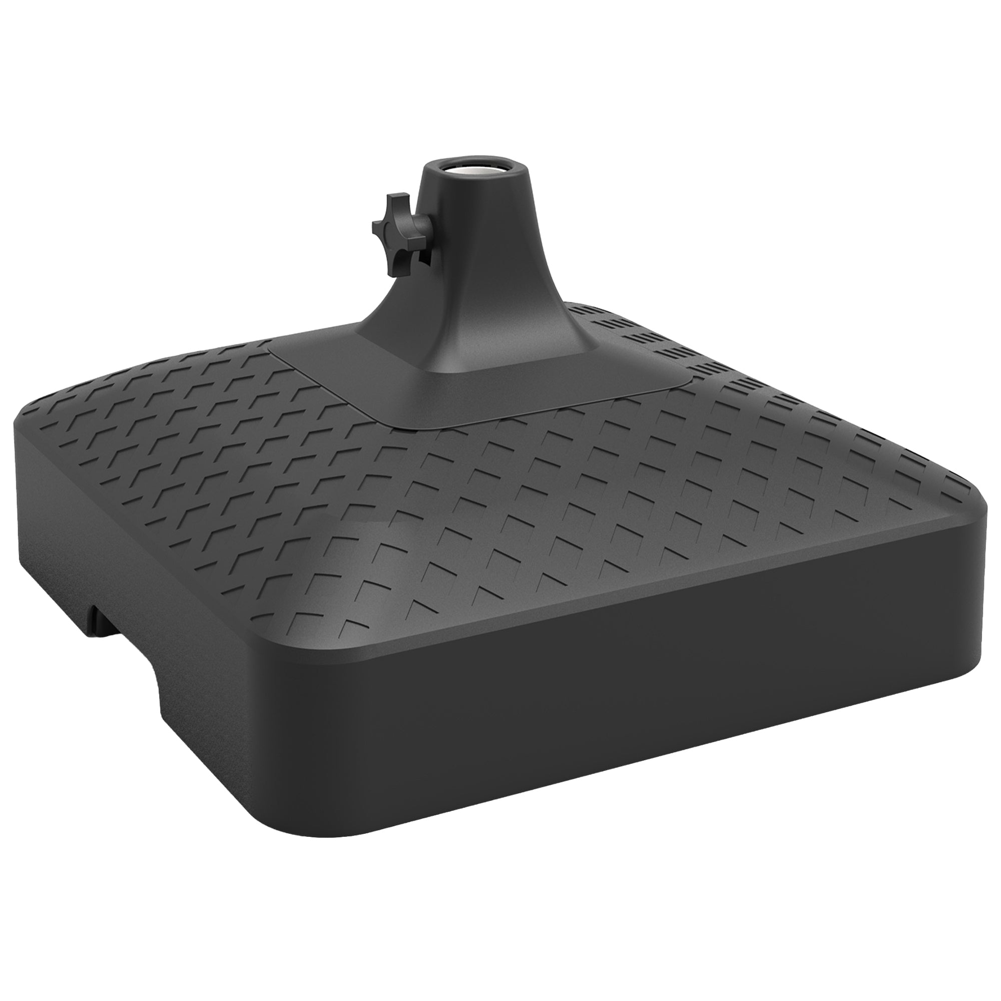 Tierra Verde 19.5" x 6.5"H Square Easy-Fill Weatherproof Umbrella Base, Black