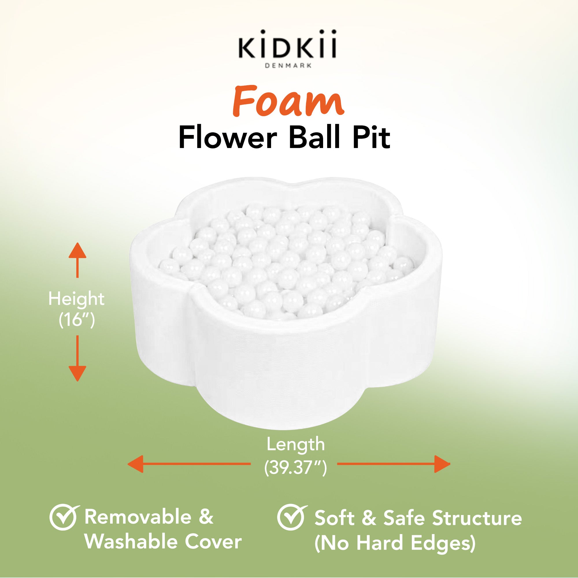 KIDKII Flower Ball Pit Velvet Indoor Play Toy for Toddlers, 200 Balls, Creme - VMInnovations