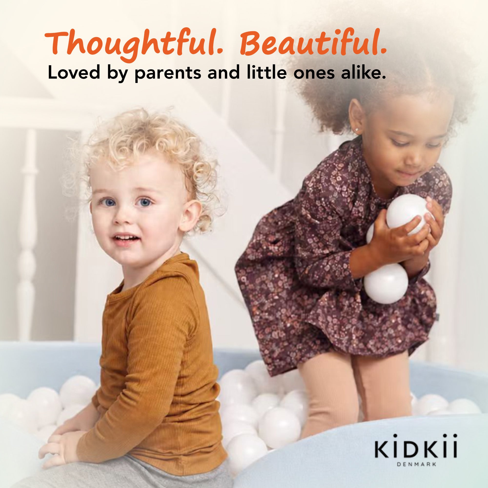 KIDKII Round Ball Pit Soft Velvet Indoor Play Toy for Toddlers, 200 Balls, Blue - VMInnovations