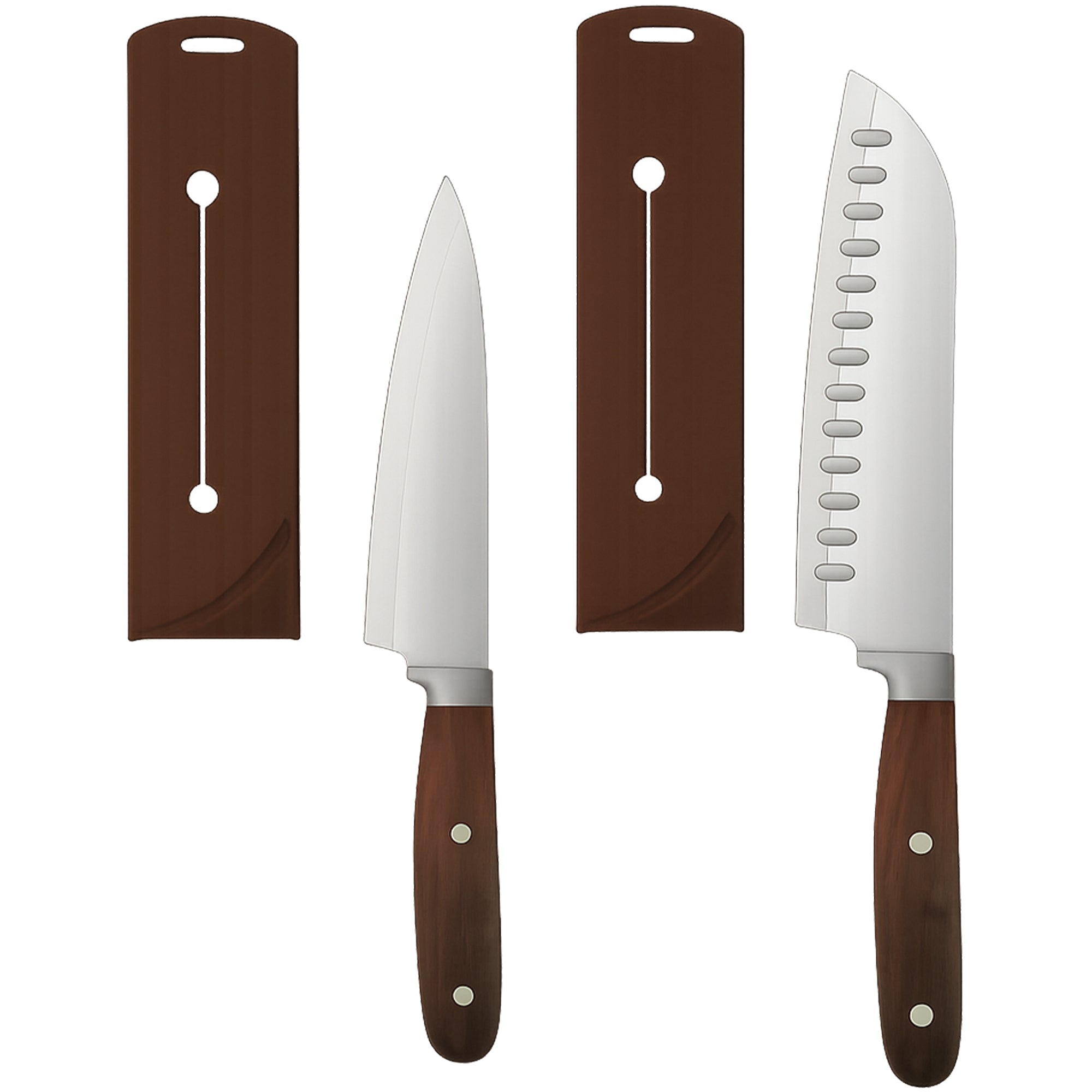 EverCook 4-Piece Kitchen Knife Set with Blade Sheaths, 2.0 mm Stainless Steel