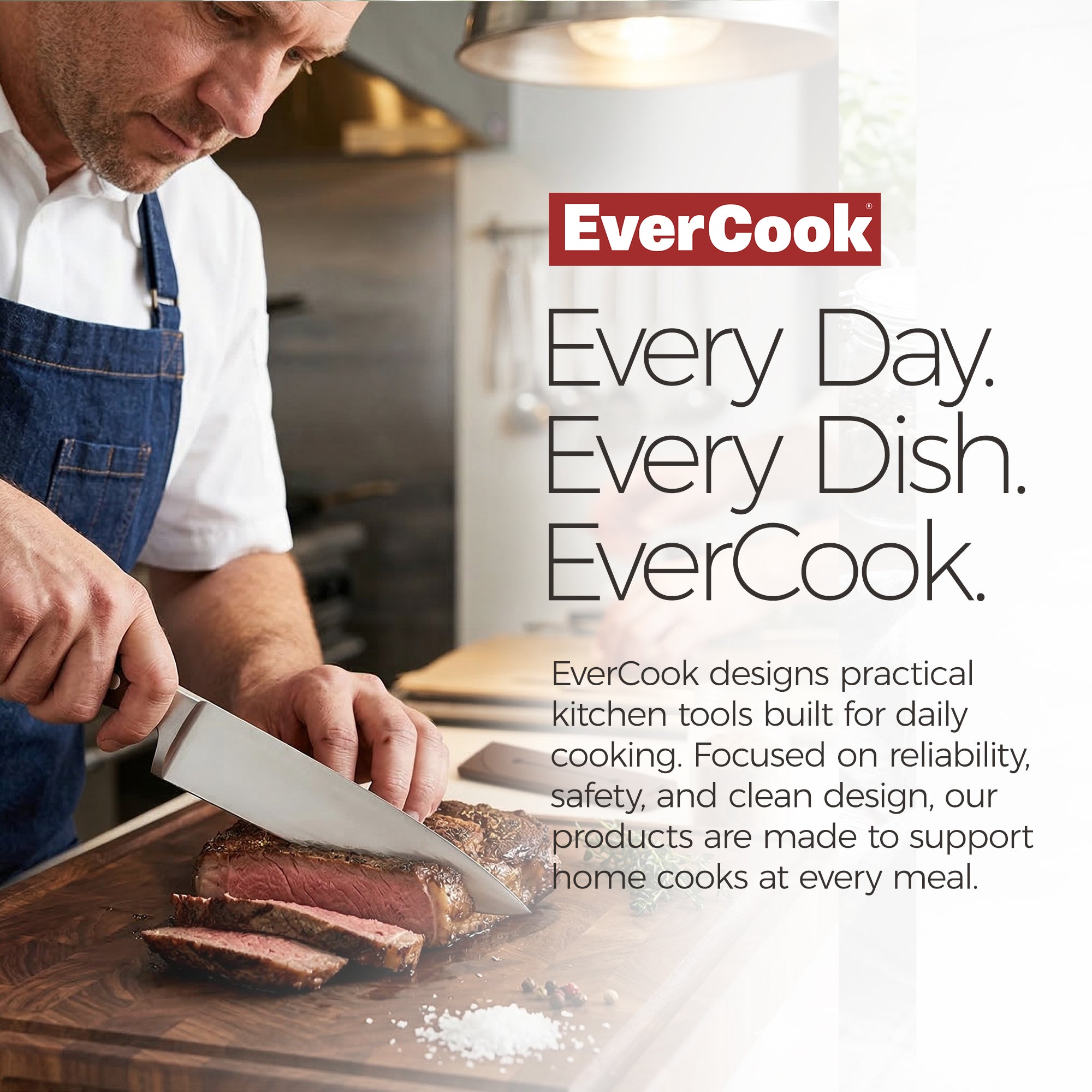 EverCook 4-Piece Kitchen Knife Set with Blade Sheaths, 1.5/2 mm Stainless Steel