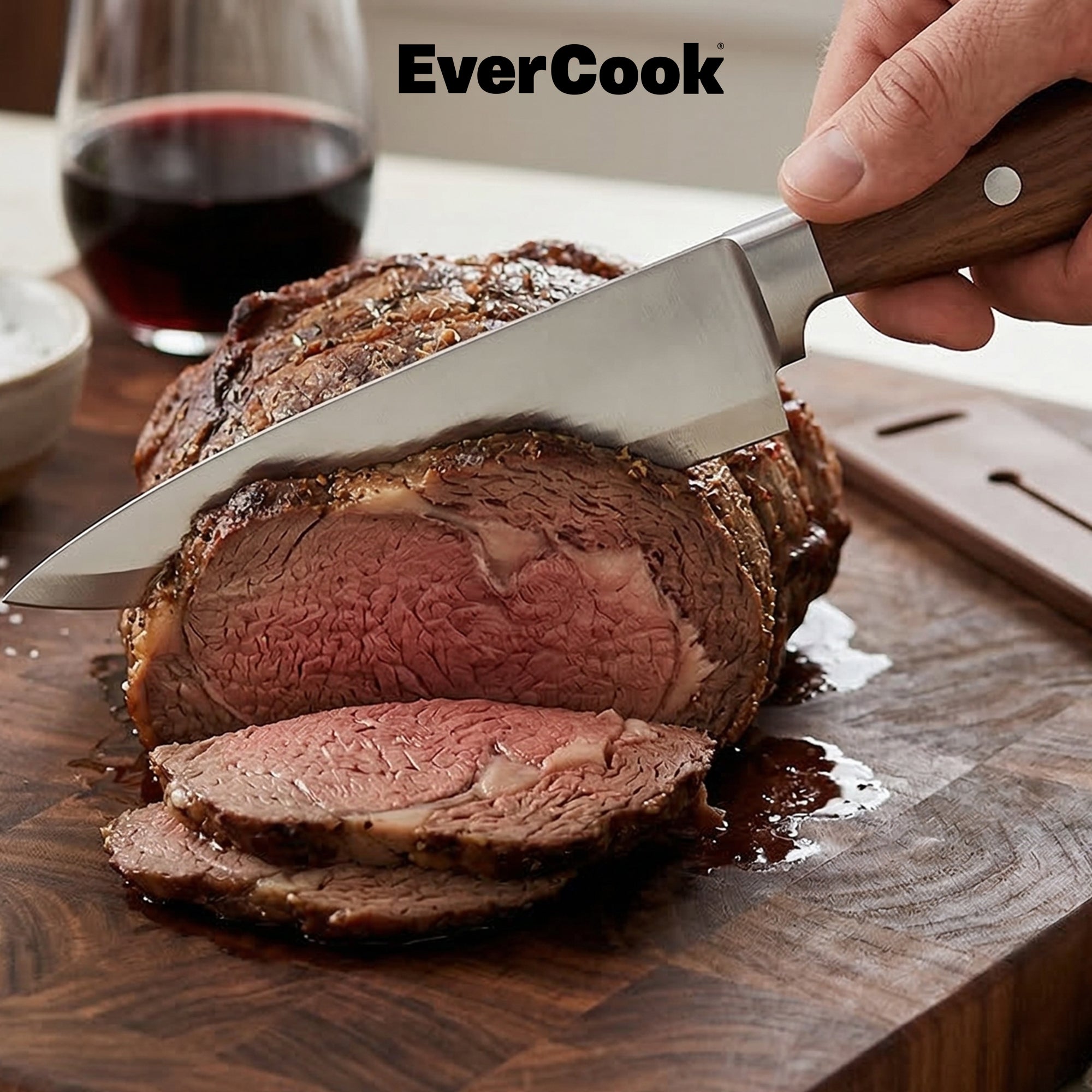 EverCook 4-Piece Kitchen Knife Set with Blade Sheaths, 1.5/2 mm Stainless Steel