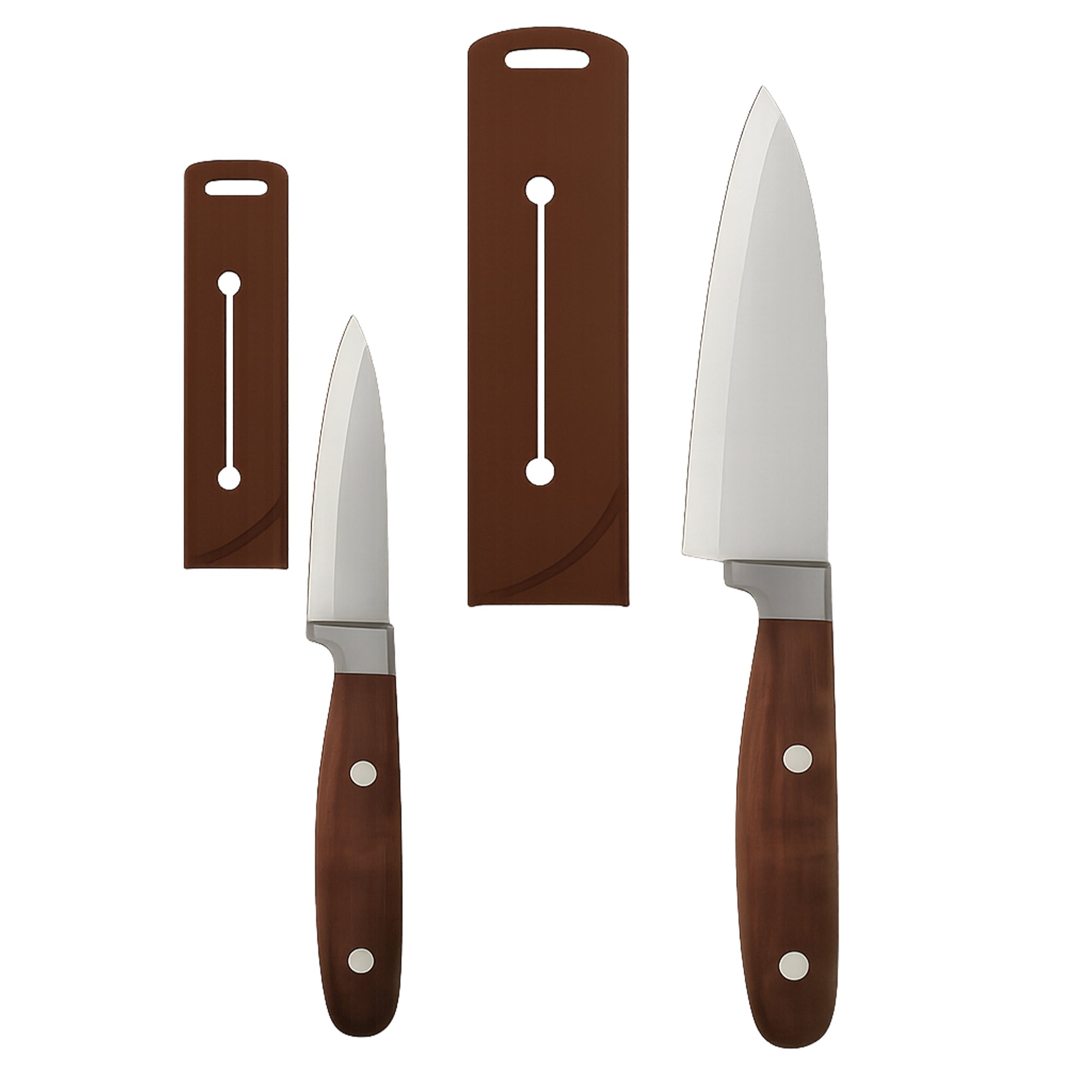 EverCook 4-Piece Kitchen Knife Set with Blade Sheaths, 1.5/2 mm Stainless Steel
