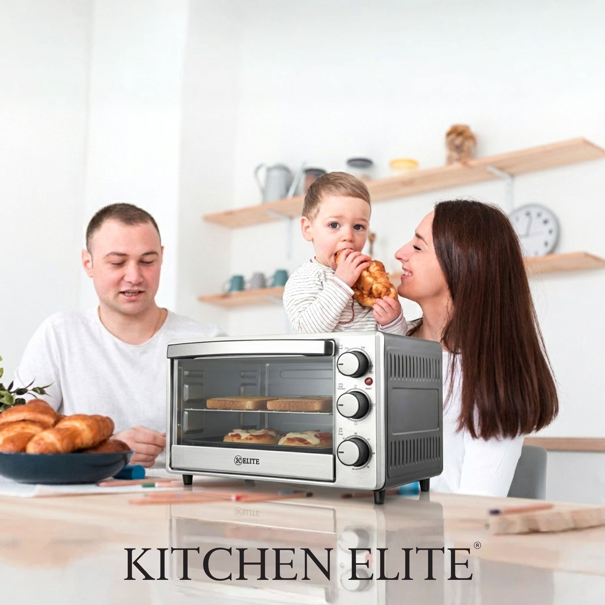 Kitchen Elite 6-Slice Compact Countertop Toaster Oven with Tray (Open Box)