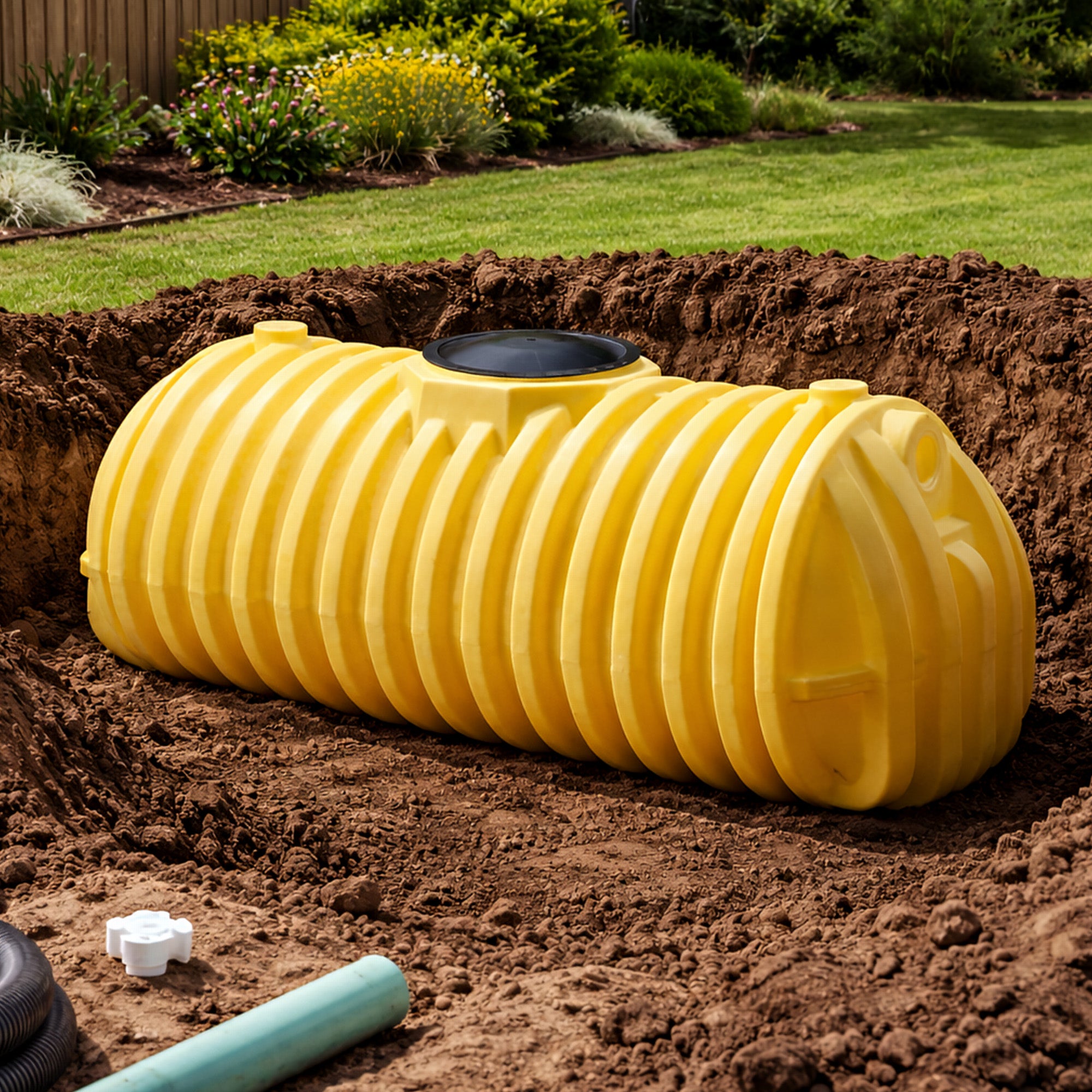 Norwesco Polyethylene Septic Tank with Single Compartment, 500 Gallon, Yellow
