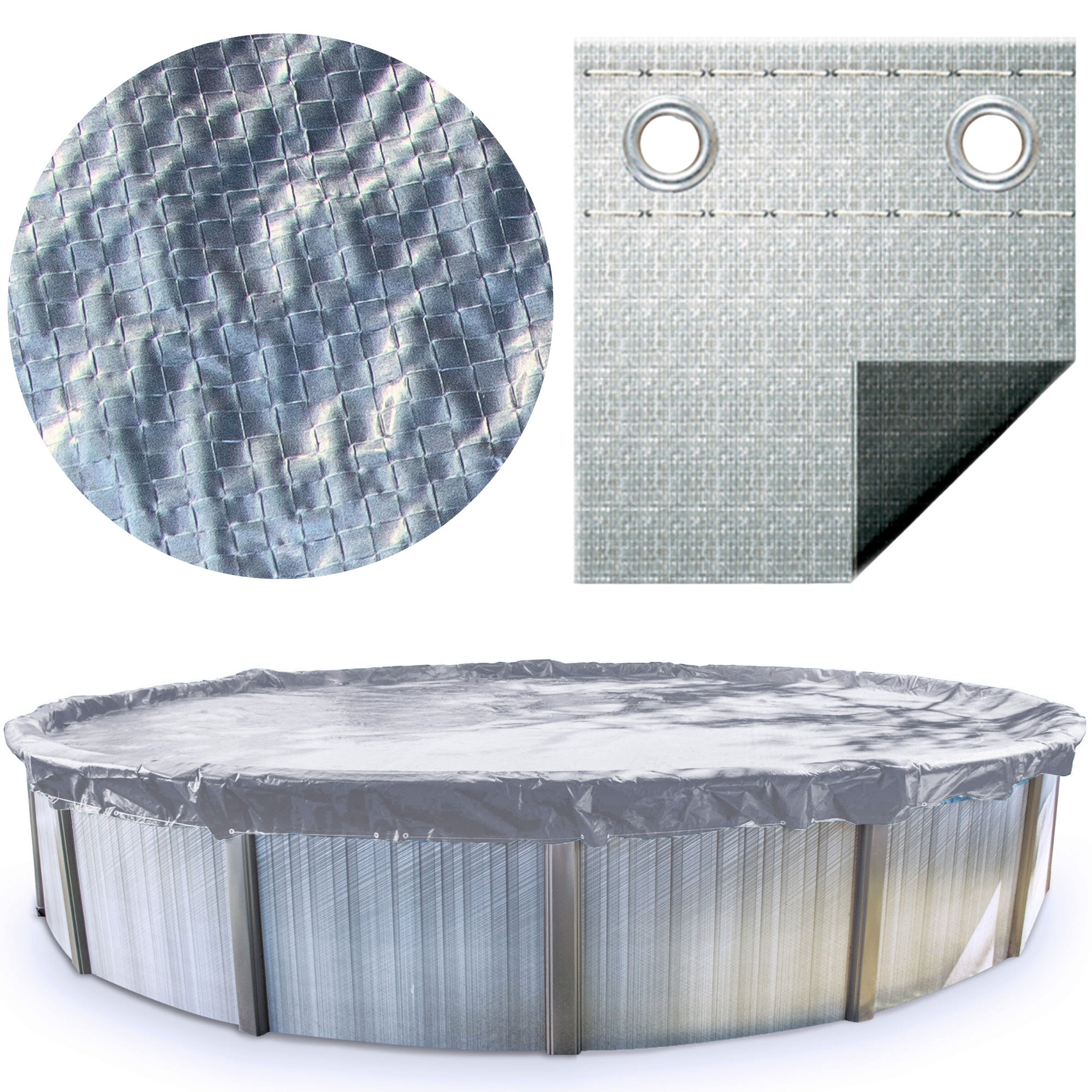 Swimline Hydrotools Silver King Winter Cover for 18 Ft Above Ground Round Pools