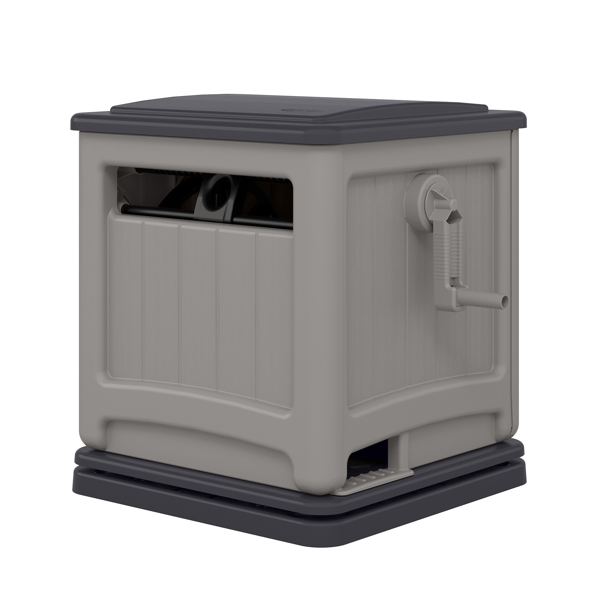 Suncast Swivel Smart Trak Hose Hideaway for 225 ft x 5/8 in Garden Hose, Dove - VMInnovations