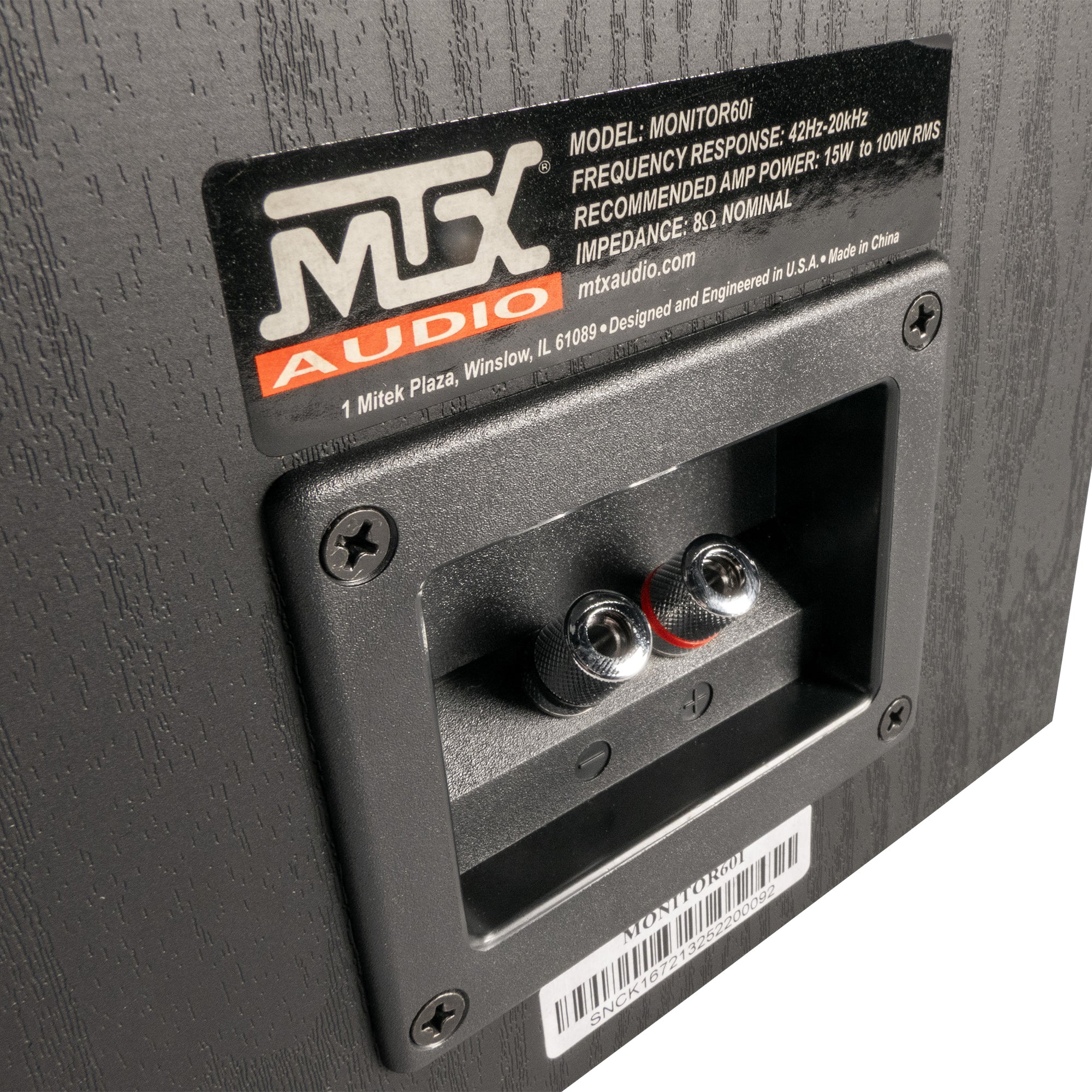 MTX Audio MONITOR60i 6.5 Inch Bookshelf Speakers, 2-Way Home Audio Pair, Black - VMInnovations
