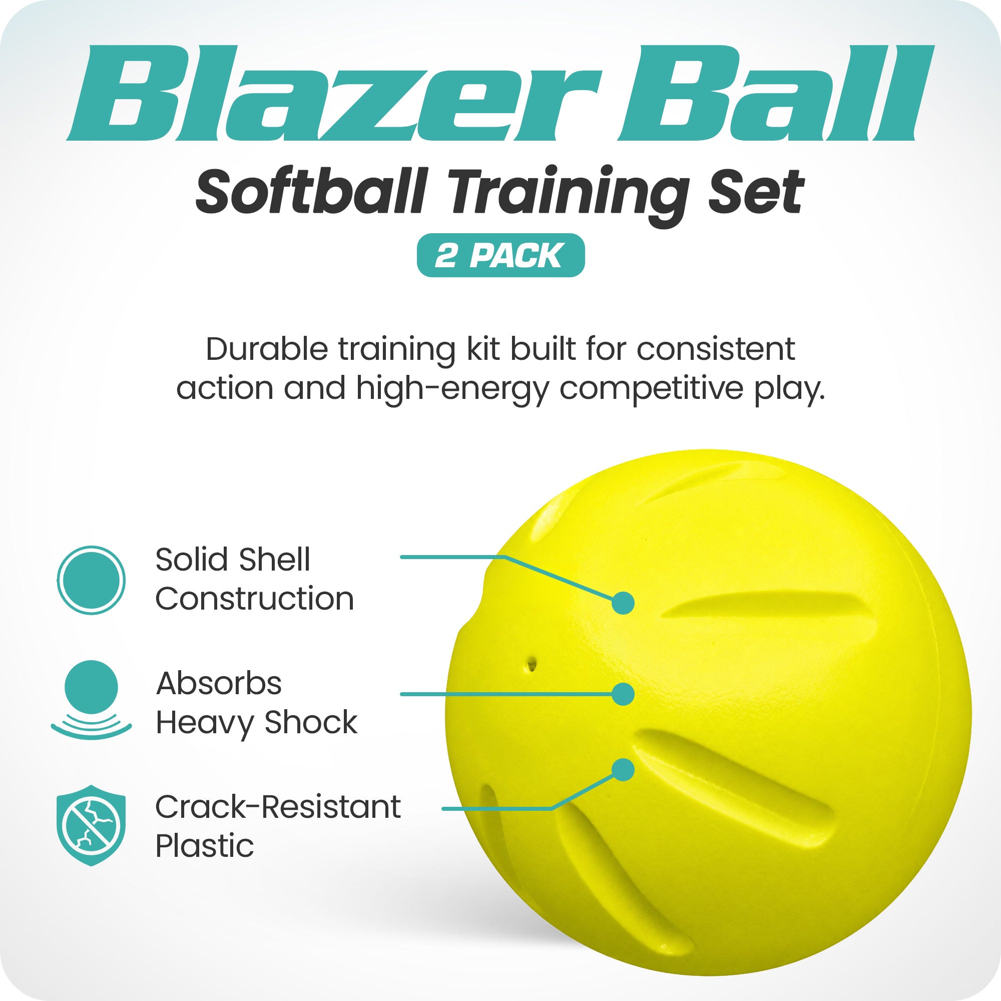 Union Products Blazer Softball 4-Inch Ball Set for Ages 5 Years and Up, 2 Pack