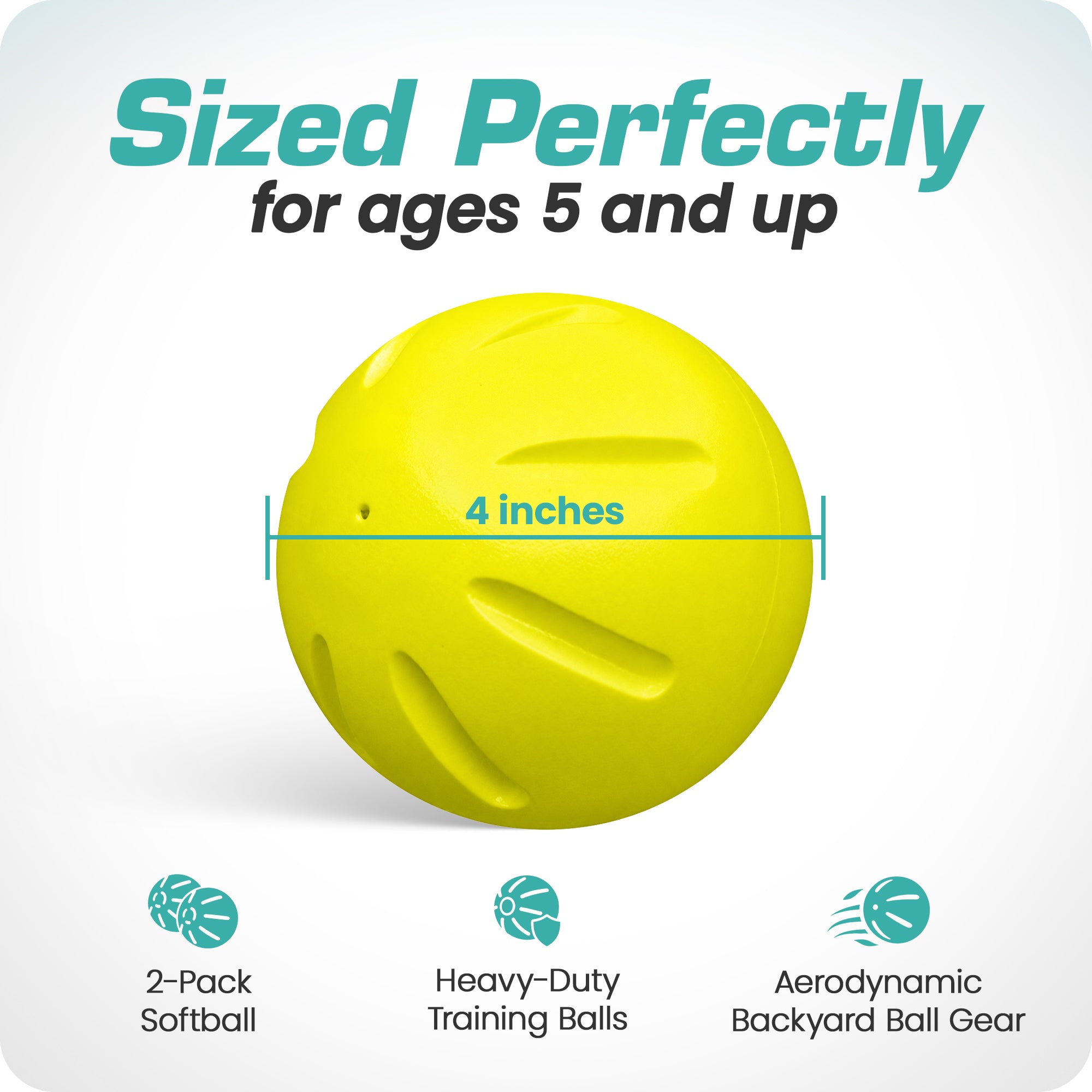 Union Products Blazer Softball 4-Inch Ball Set for Ages 5 Years and Up, 2 Pack