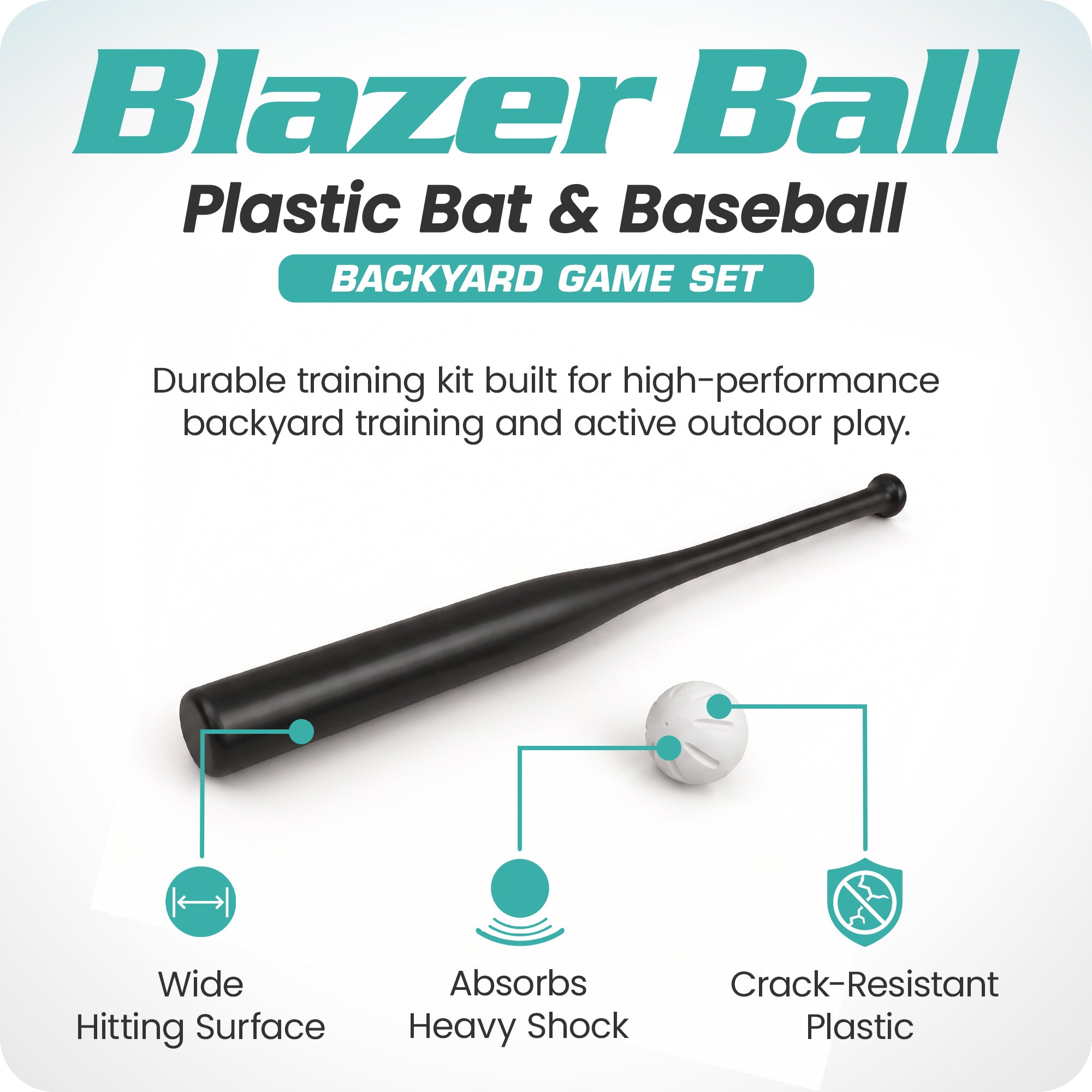 Union Products Blazer Ball and 34-Inch Plastic Baseball Bat Backyard Game Set