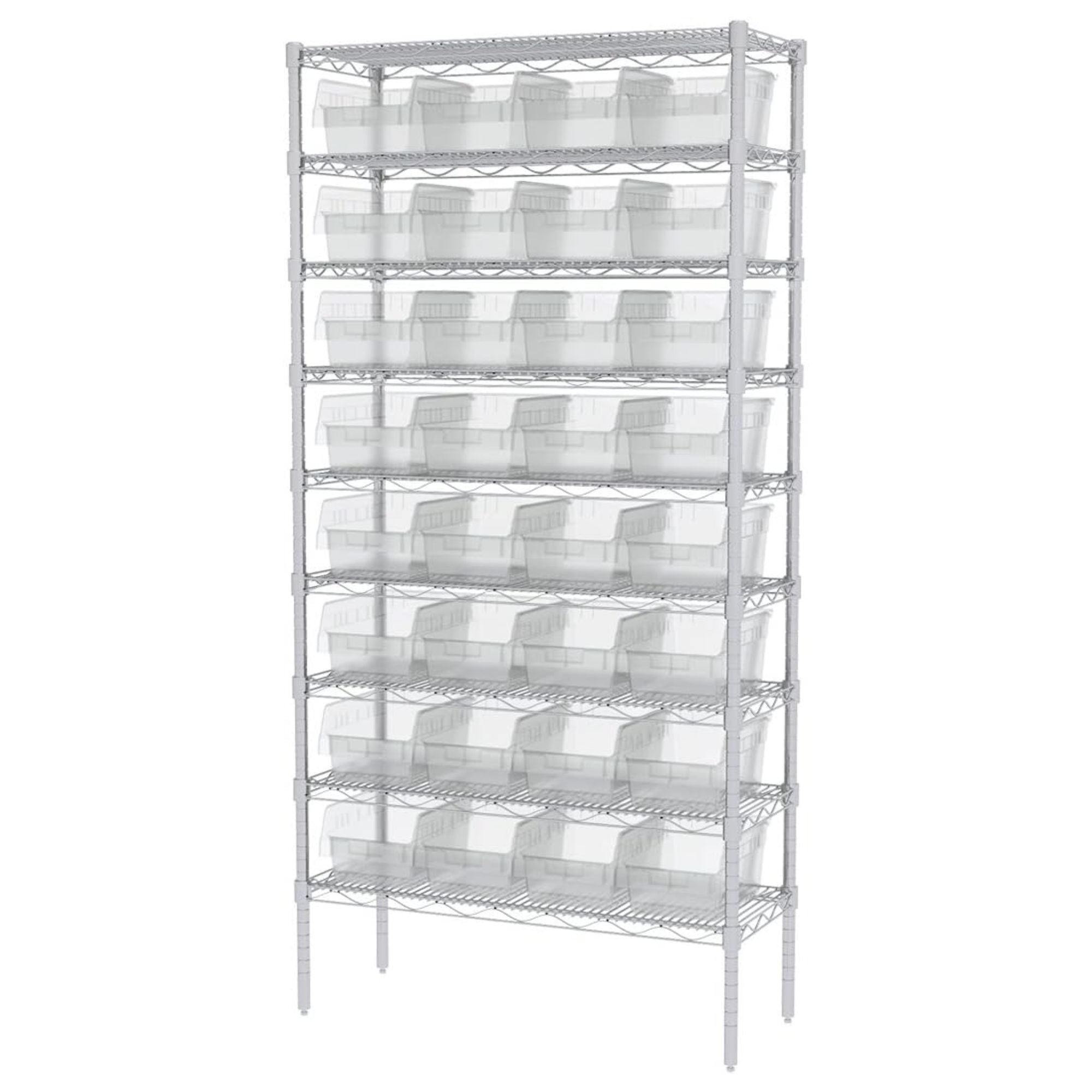 Akro-Mils 8pk ShelfMax Nesting Storage Bins, Space-Saving Organizers (Open Box)