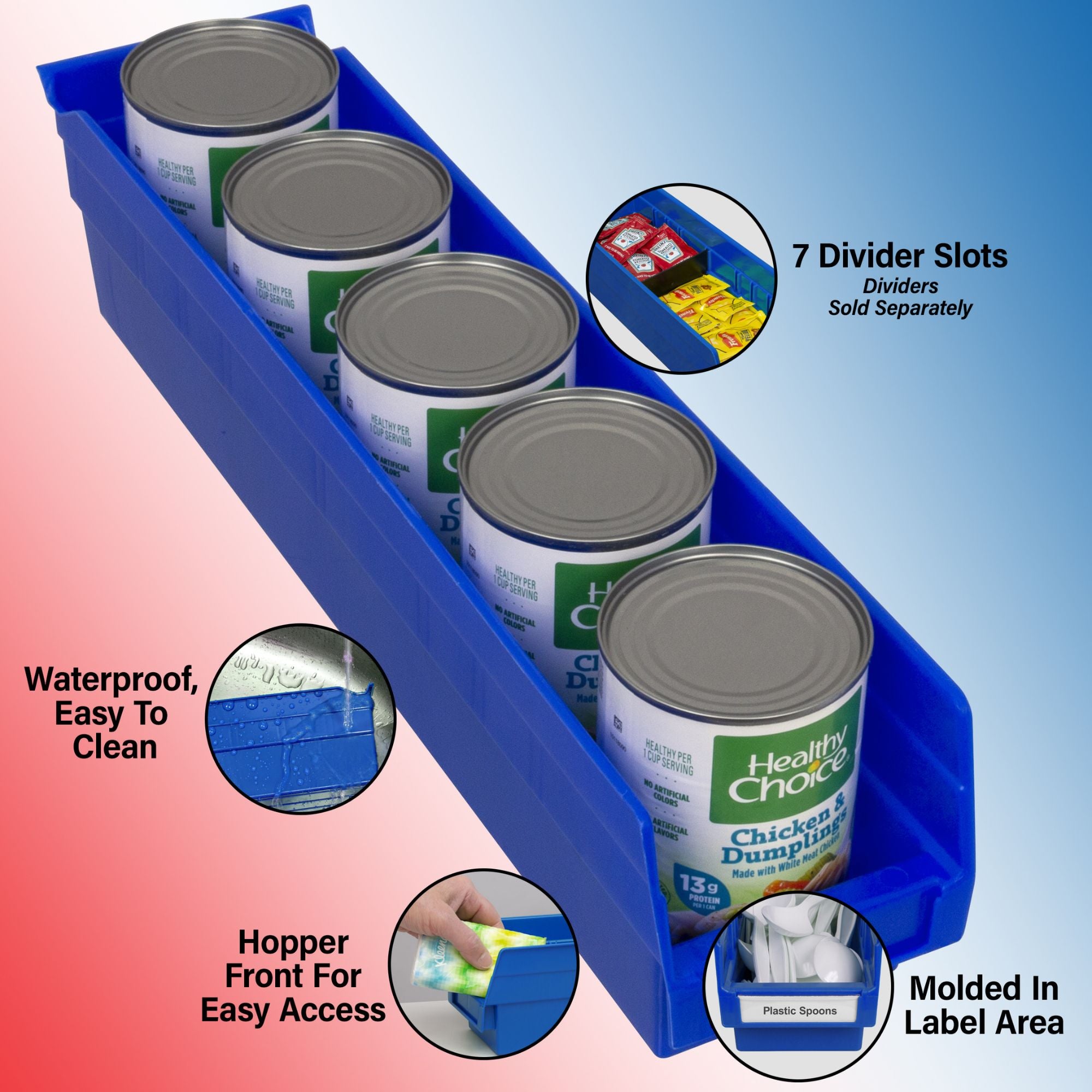 Akro-Mils 12 Pack Plastic Storage Shelf Bins, Space-Saving Organizers, Blue