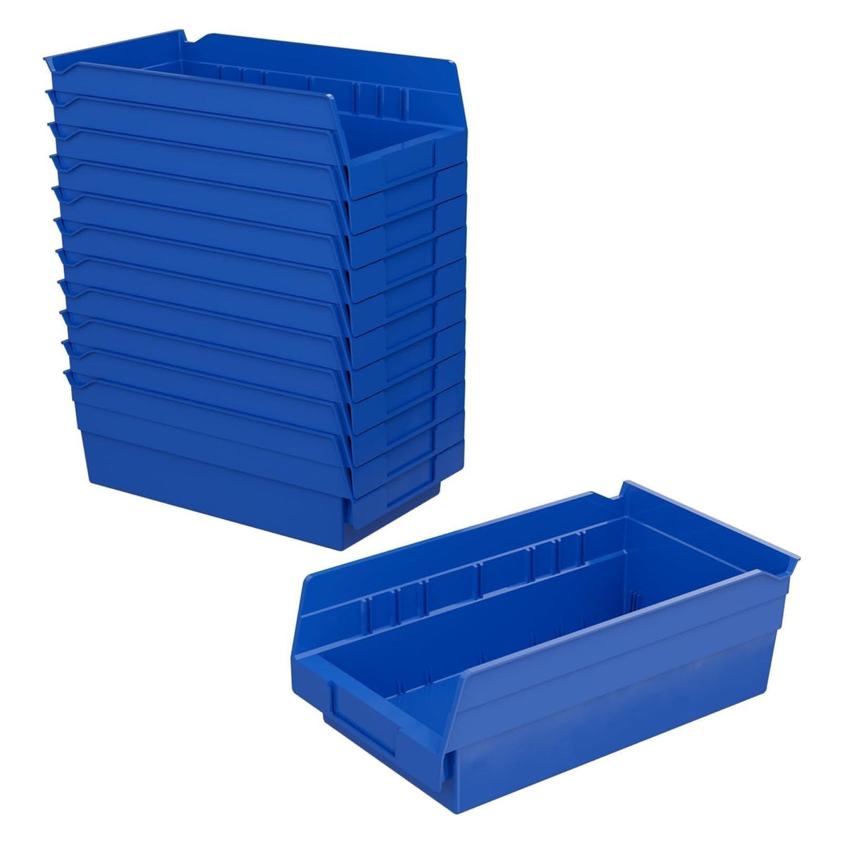 Akro-Mils 12 Pk AkroBins Plastic Storage Bins, Space-Saving Organizers(Open Box)