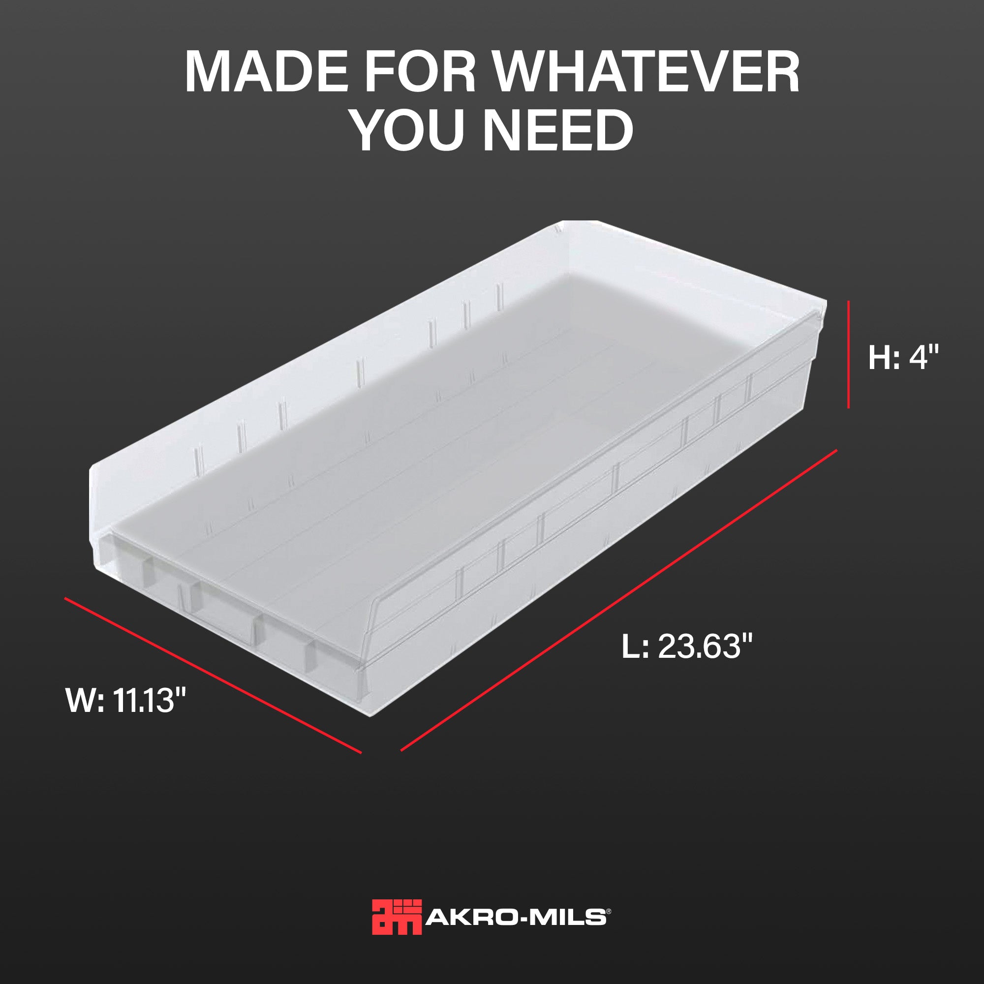 Akro-Mils 6 Pk AkroBins Plastic Storage Bins, Space-Saving Organizers,(Open Box)