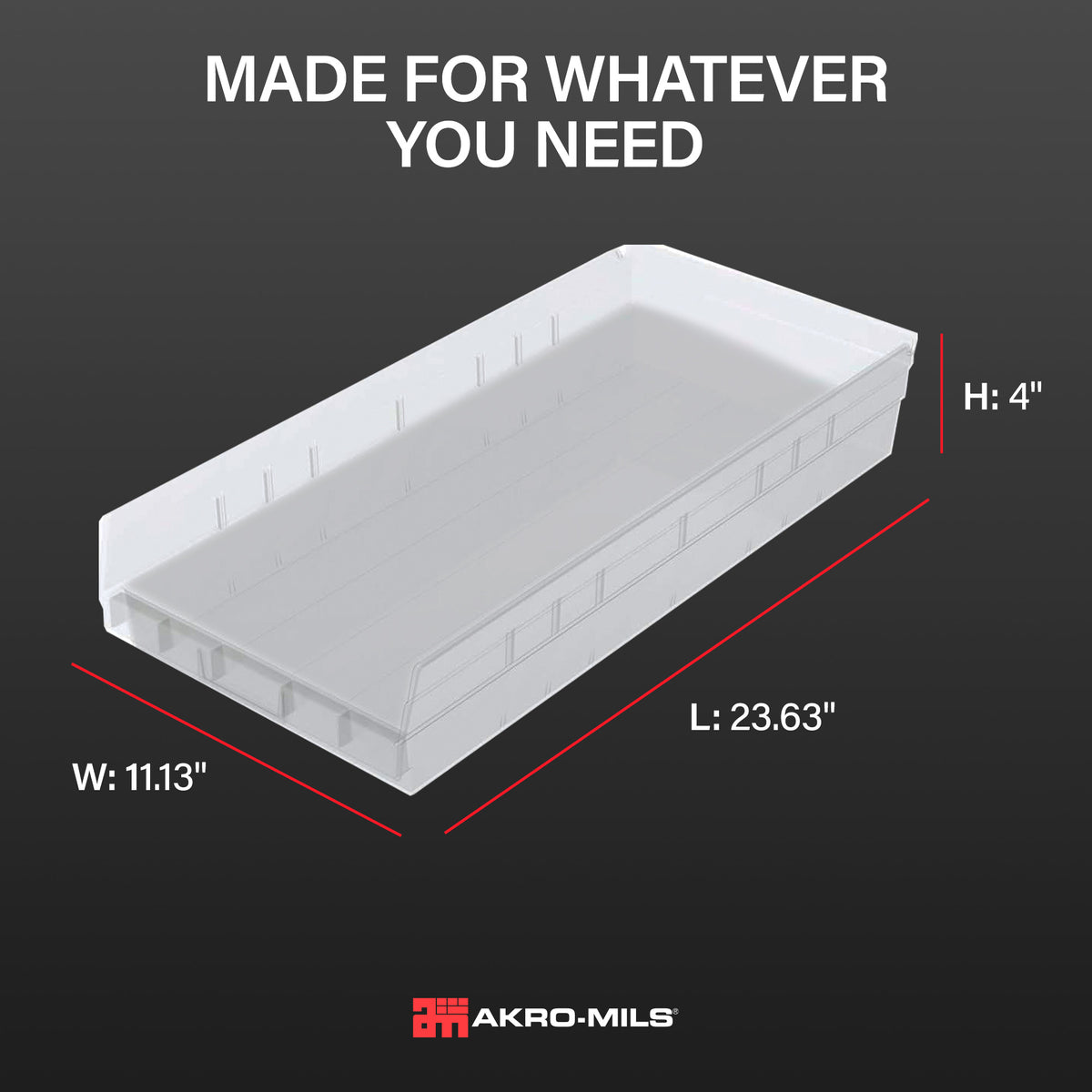 Akro-Mils 6 Pk AkroBins Plastic Storage Bins, Space-Saving Organizers,(Open Box) - VMInnovations