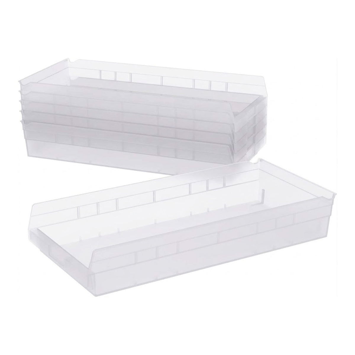 Akro-Mils 6 Pk AkroBins Plastic Storage Bins, Space-Saving Organizers,(Open Box) - VMInnovations