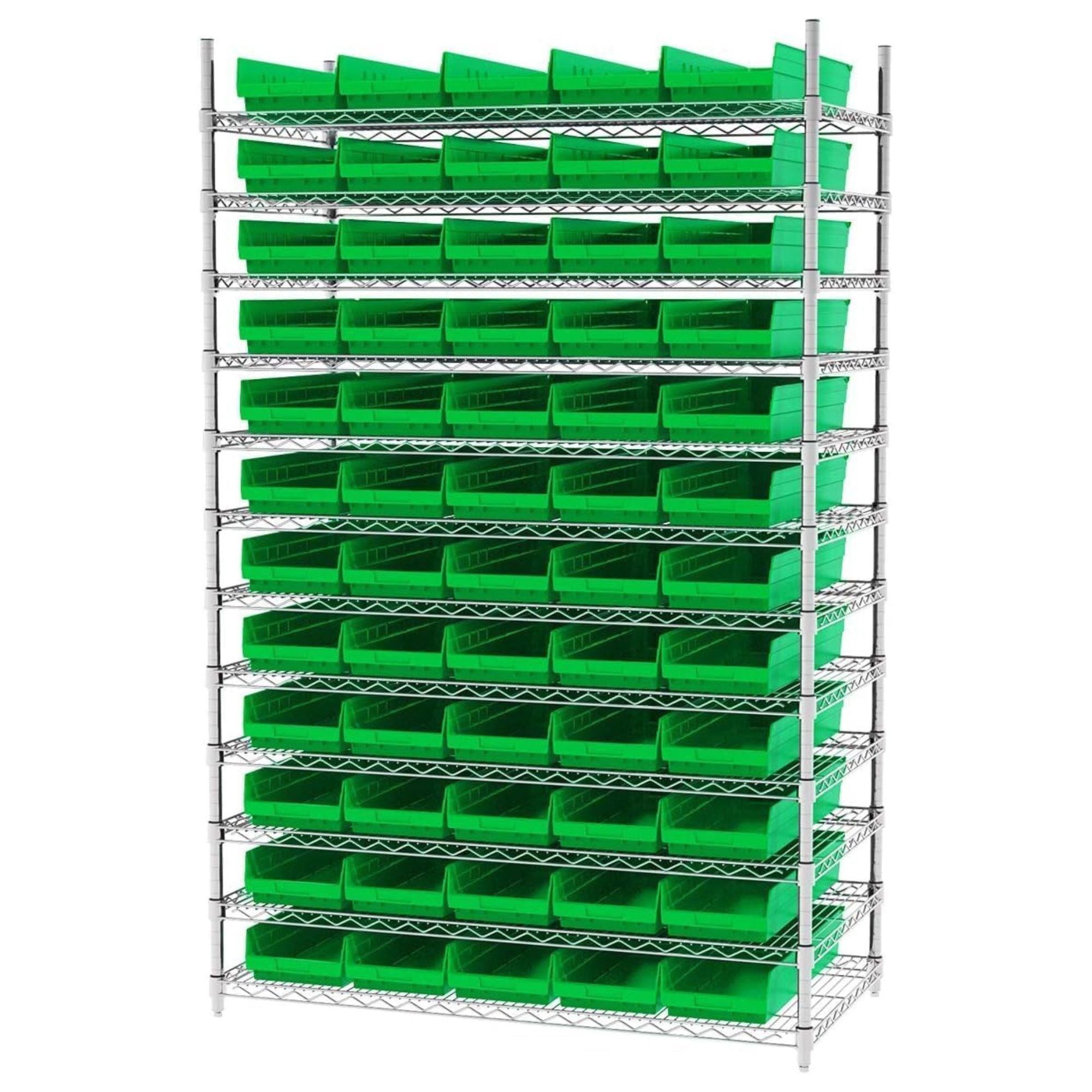 Akro-Mils 6 Pack AkroBins Plastic Storage Bins, Space-Saving Organizers, Green - VMInnovations