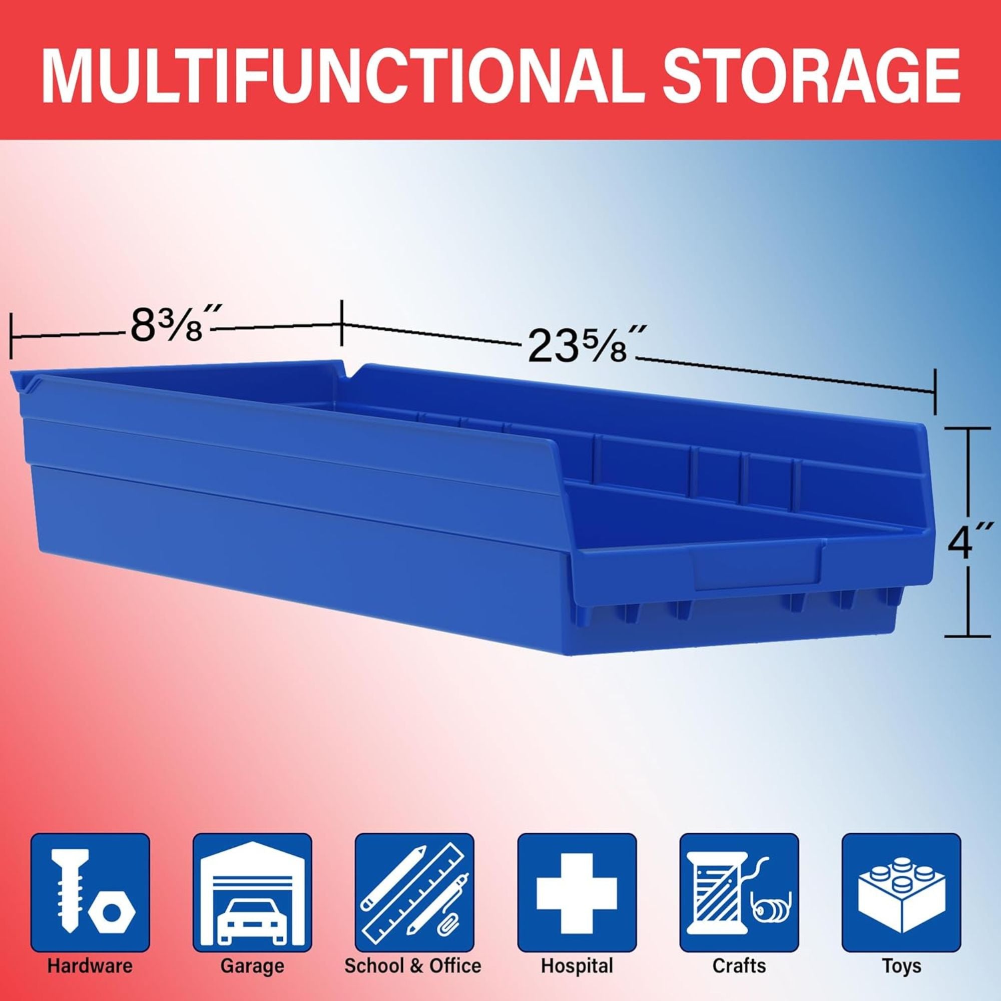 Akro-Mils 6 Pack AkroBins Plastic Storage Bins, Space-Saving Organizers, Green - VMInnovations