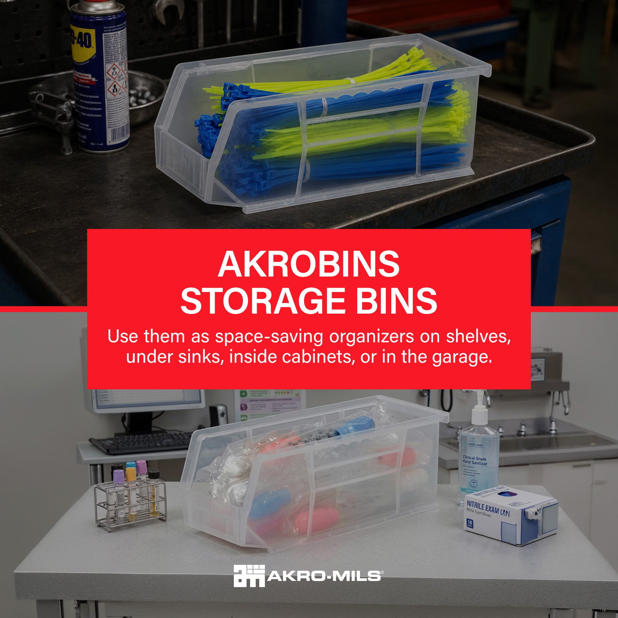 Akro-Mils 12 Pack AkroBins Plastic Storage Bins, Space-Saving Organizers, (Used) - VMInnovations